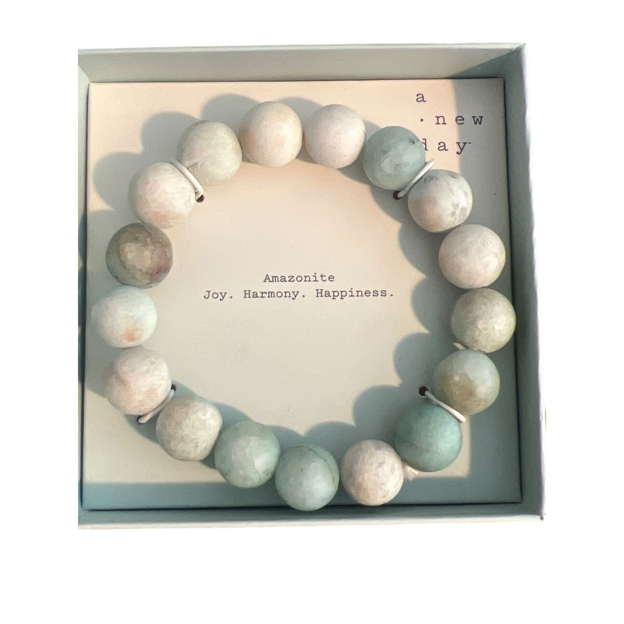 Other Amazonite Beaded Bracelet Box A New Day Stretch Joy Harmony Size ONE SIZE - 2 Thumbnail
