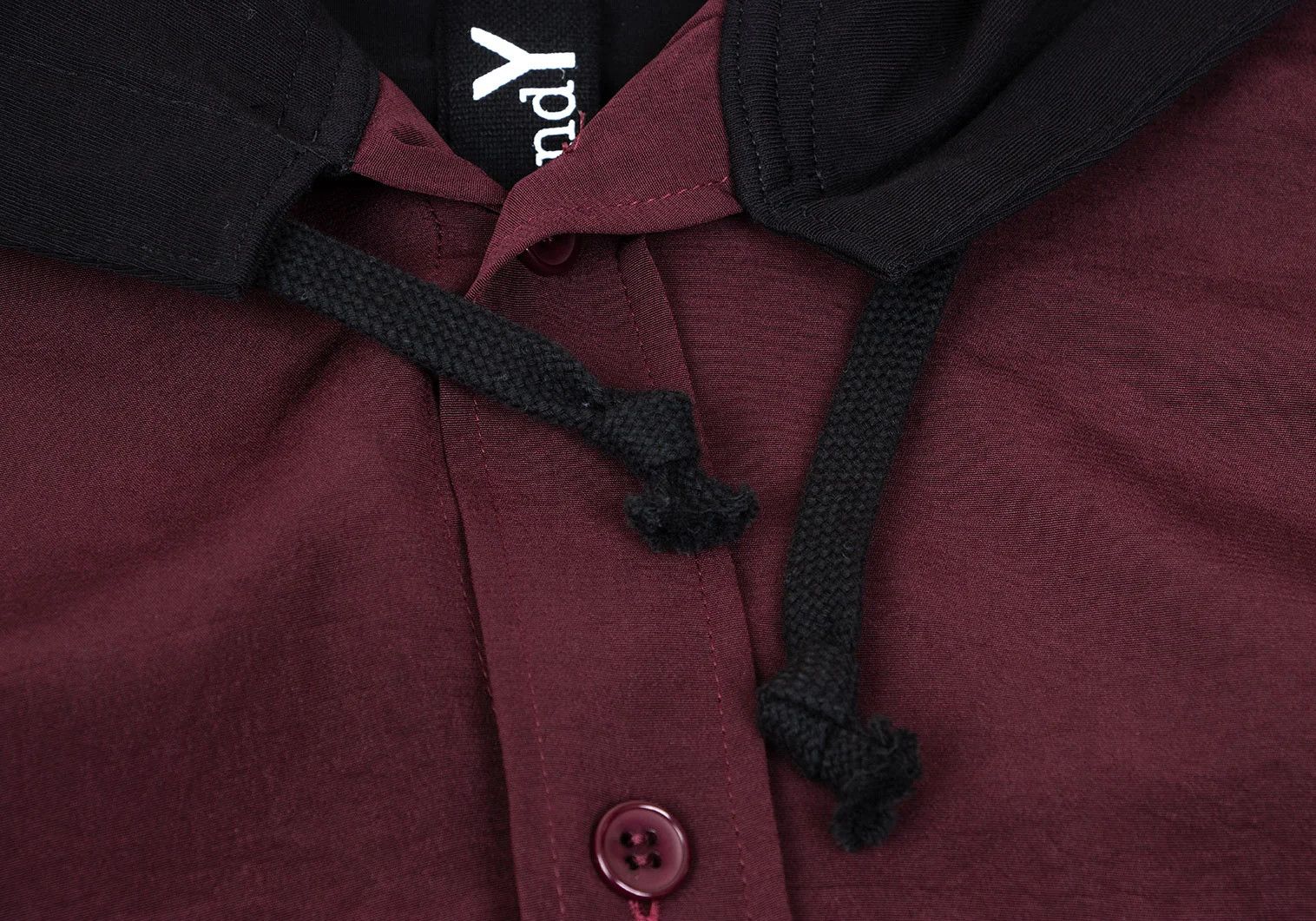 Yohji Yamamoto Bi-color Hooded Shirt in Bordeaux and Black Size US M / EU 48-50 / 2 - 4 Thumbnail