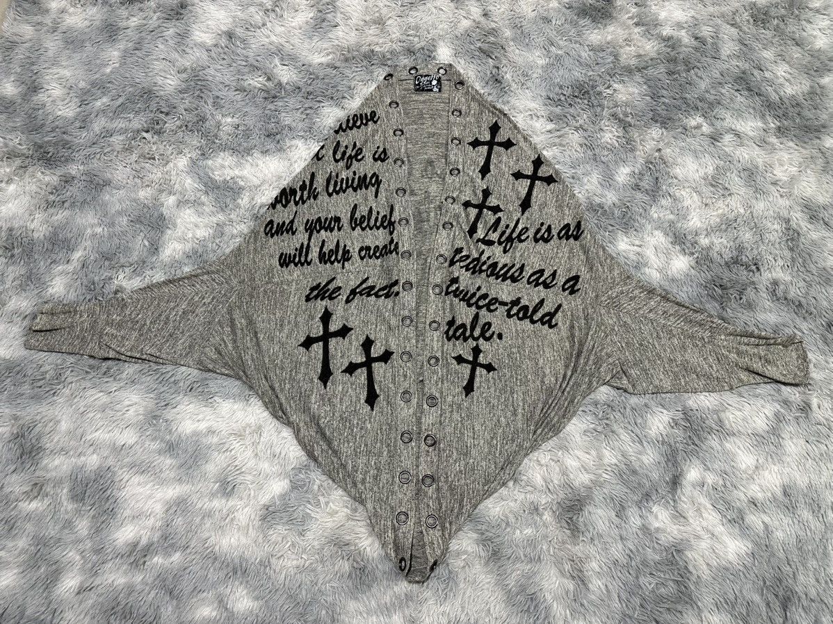 If Six Was Nine 🔥Sick Y2K Orgetto Batwing Cardigan Poem Cross Skull Punk Got Size US XL / EU 56 / 4 - 4 Thumbnail