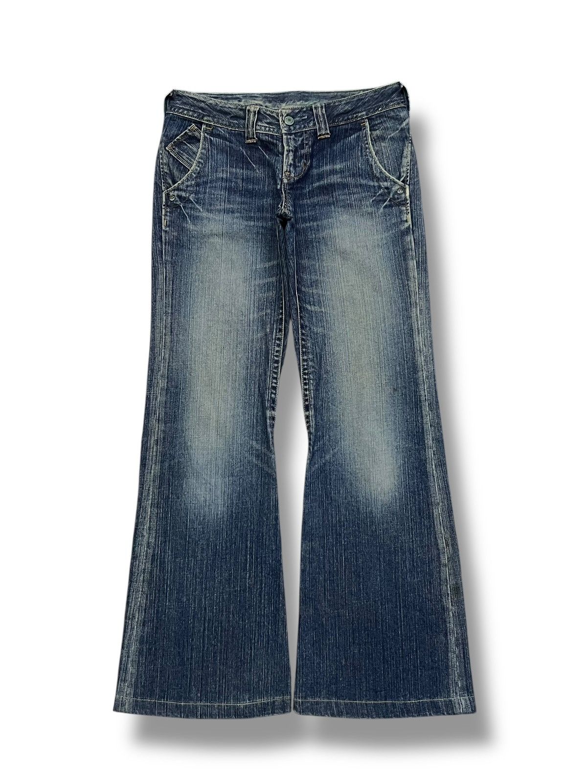 Big John Bell Bottom Vintage 00s Big John Japan - Faded Wash Jeans Size 29" - 2 Thumbnail