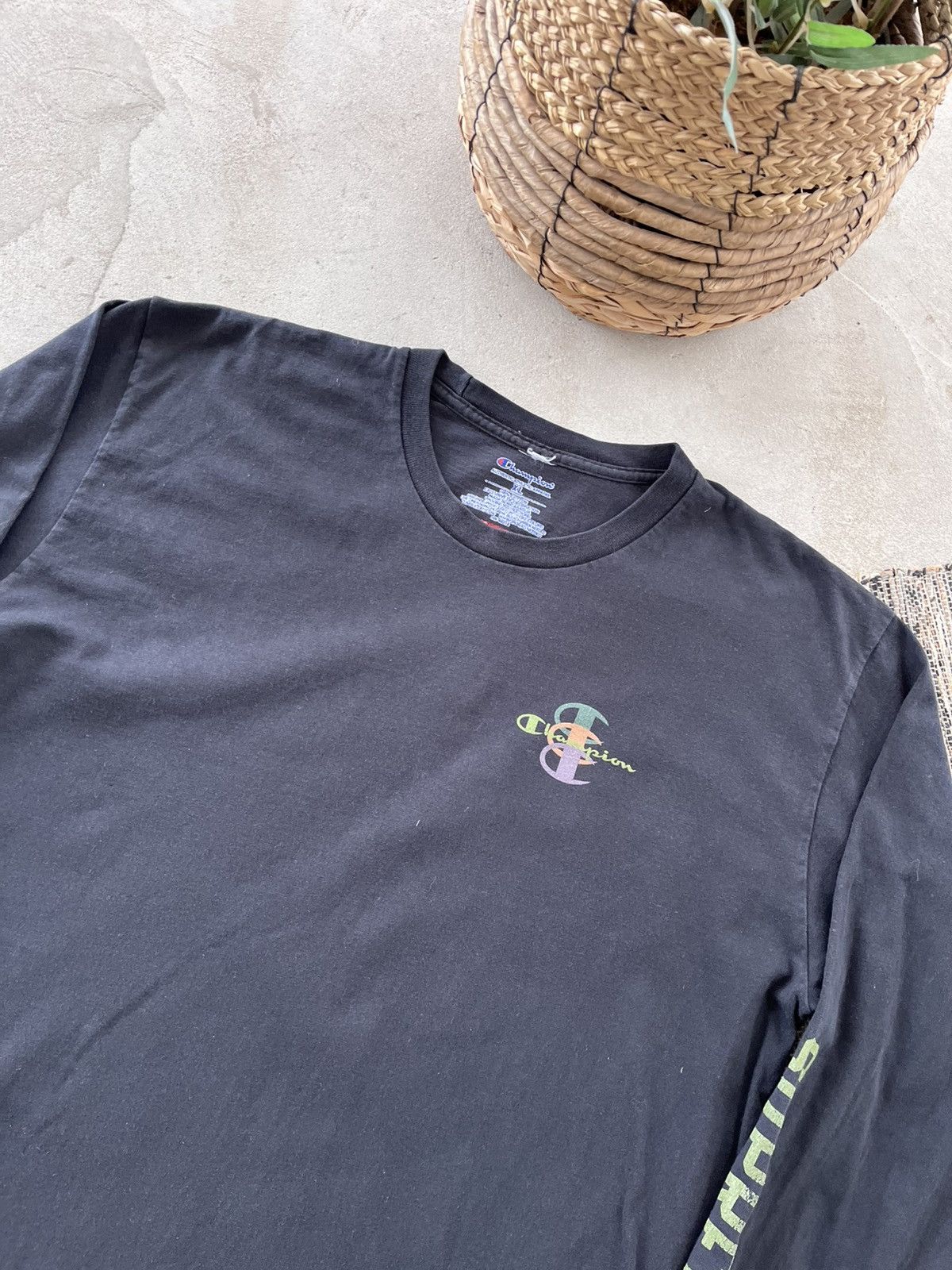 Champion × Supreme Vintage Champion Supreme Faded Black LongSleeve Tshirt Y2K Size US XL / EU 56 / 4 - 5 Thumbnail