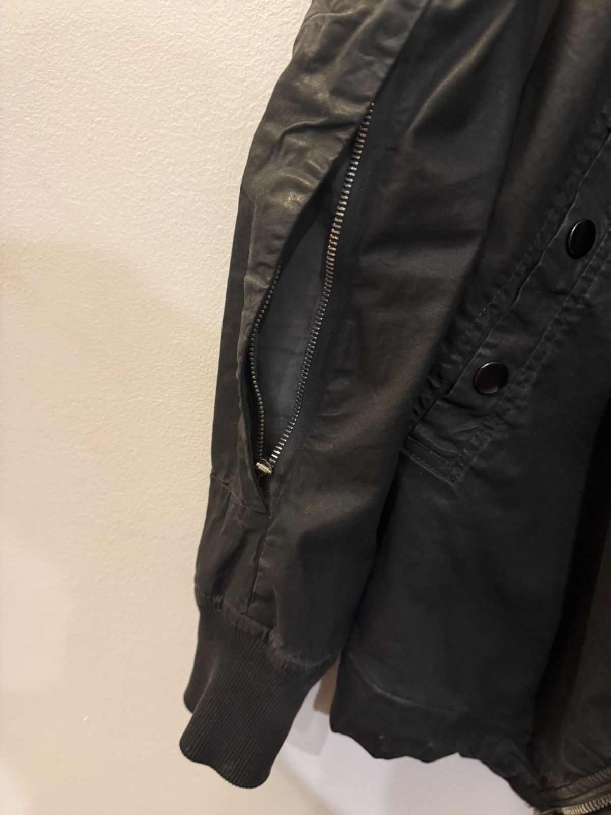 Rick Owens Rick Owens Asymmetric Draped Zip Jacket Black Coated Cotton Size US M / EU 48-50 / 2 - 6 Thumbnail