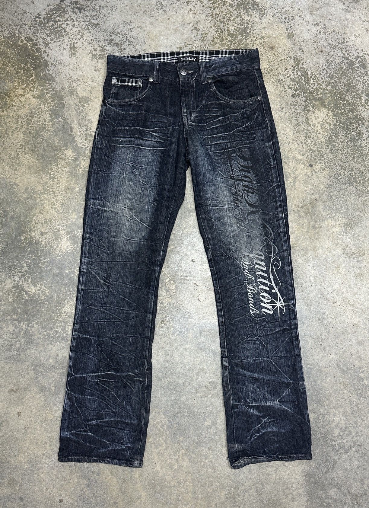 If Six Was Nine × Japanese Brand Vintage Wild Life Denim Clawmark Distressed Washed Jean Size US 33 - 1 Thumbnail