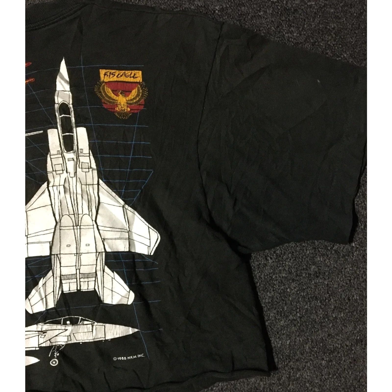 Vintage VINTAGE F-15 Eagle T-Shirt Shirt Crop M USAF Army Biker Grunge 80s 90s Black Womens US Single Stitch Distressed Size M / US 6-8 / IT 42-44 - 7 Thumbnail