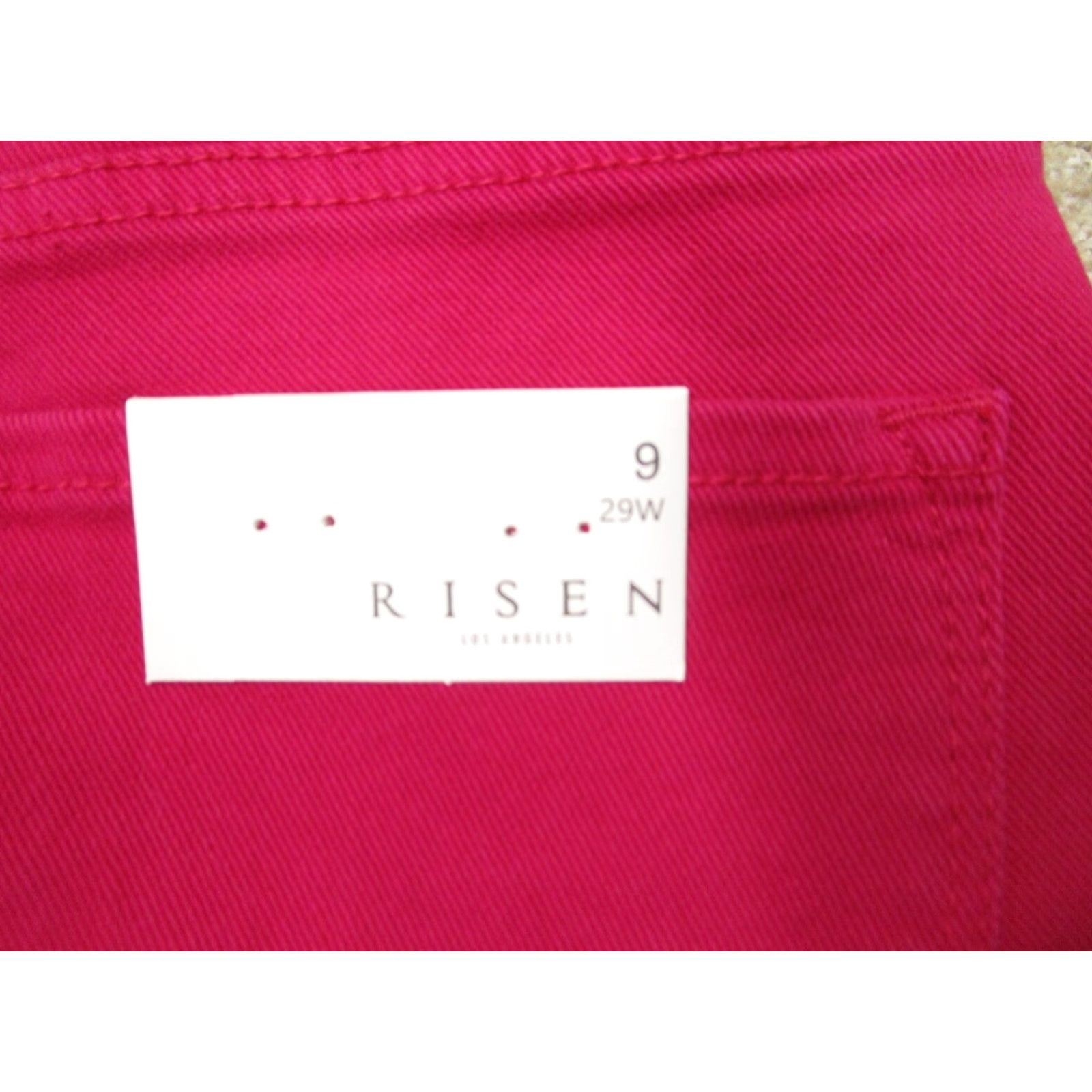 Vintage Risen Jeans Women 29 Pink High Rise Straight Pants Raw Hem Tummy Control Modern Style Logo 5-Pocket Denim Casual Everyday Size 29" - 5 Thumbnail