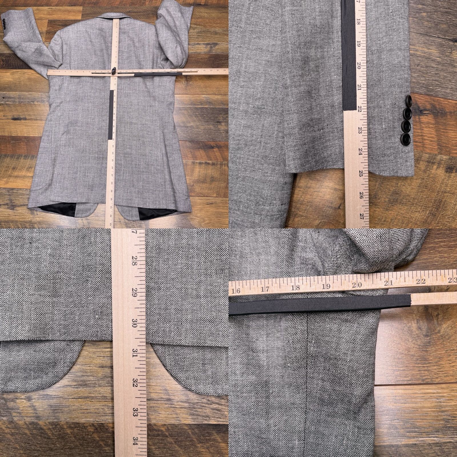Brooks Brothers Brooks Brothers Blazer Sport Coat Gray 40 Regular Notch Lapel 3-Button Single-Breasted Linen Silk Cotton Tweed Man Vintage? No (adjusted) Size 40R - 9 Thumbnail