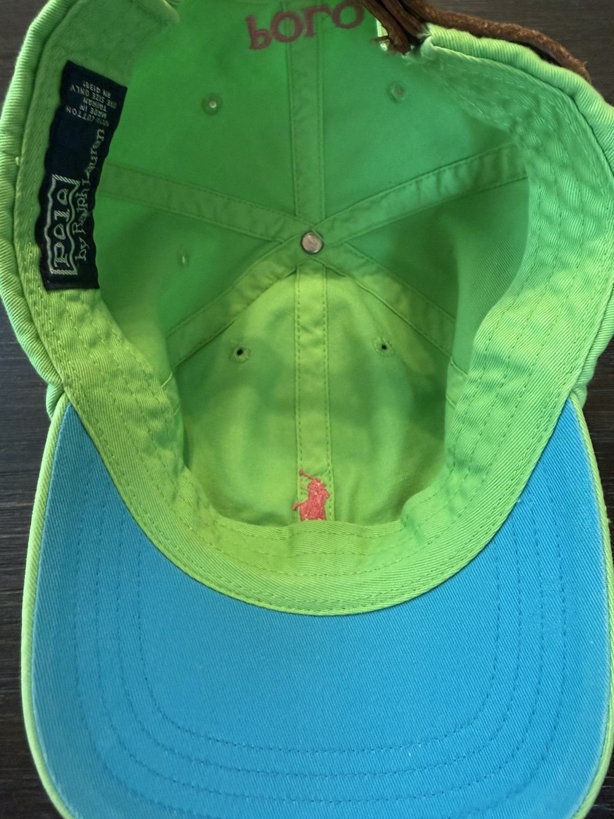 Polo Ralph Lauren Vintage Polo Ralph Lauren Neon Green Strapback Hat Size ONE SIZE - 3 Thumbnail