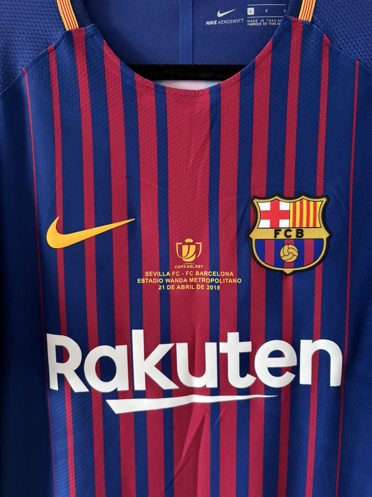 Barcelona nike 2017/2018 domowa Messi meczowa Aeroswift — zdjęcie 6