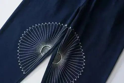 Japanese Brand 20AW Indigo Union Japan Blue Dyed Sashiko Pants Size US 31 - 4 Thumbnail