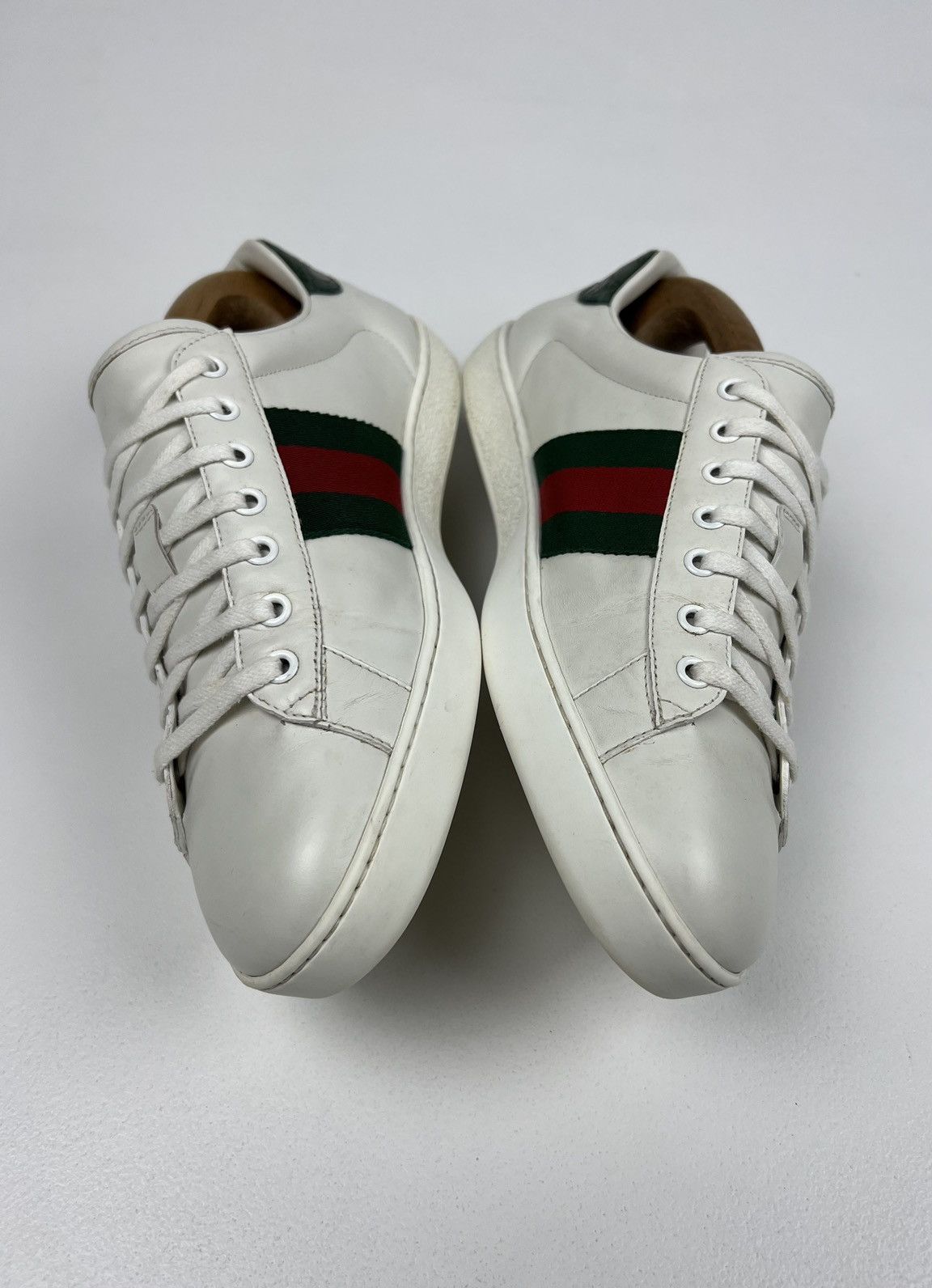 Gucci GUCCI Sneakers Low Top Leather Shoes ACE Web Stripe White Size US 9.5 / EU 42-43 - 5 Thumbnail