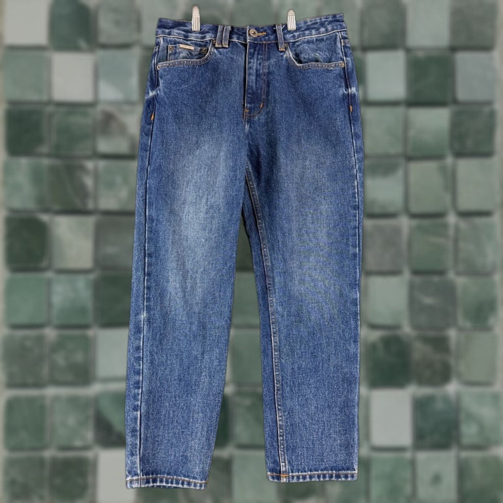 I Love Ugly I Love Ugly Hi Stranger Jeans Mens Small Blue Denim Cropped 5-Pocket 100% Cotton Jeans Regular Small Blue 90s City College Denim Cropped Mens Size US 29 - 1 Thumbnail