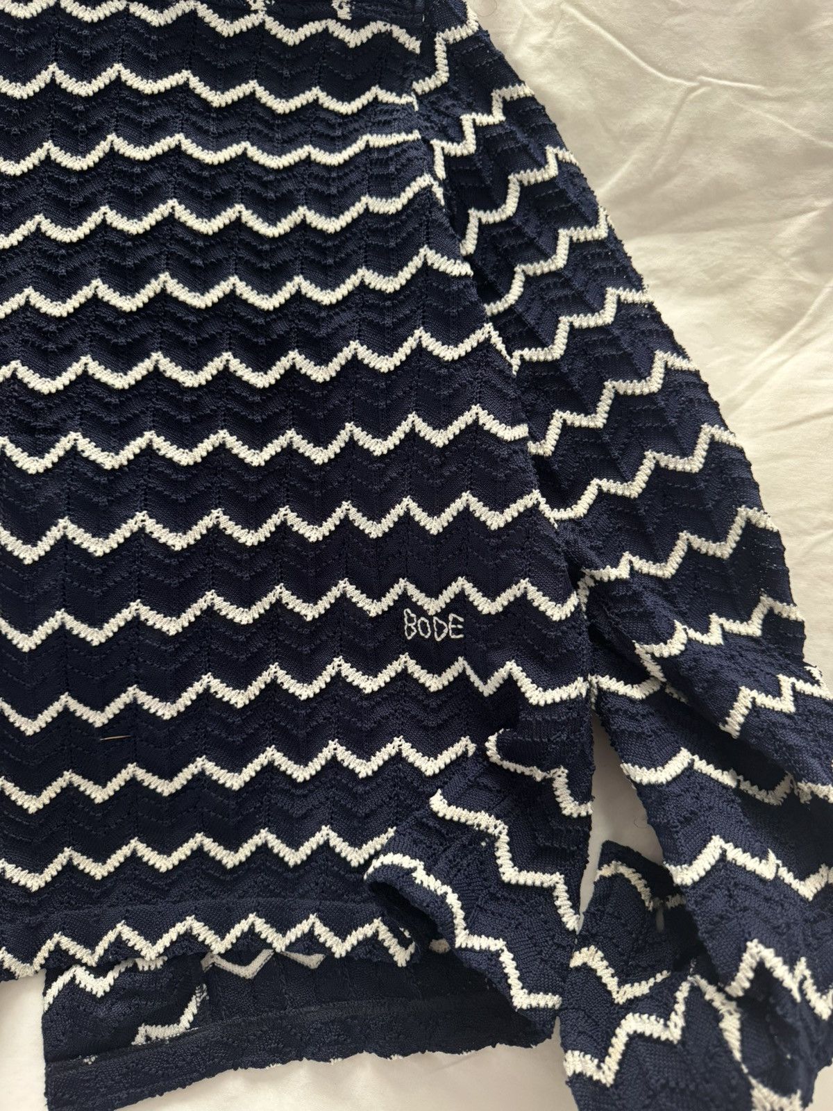 Bode Bode Zig Zag LS Shirt Blue / White (Medium) Size US M / EU 48-50 / 2 - 4 Thumbnail