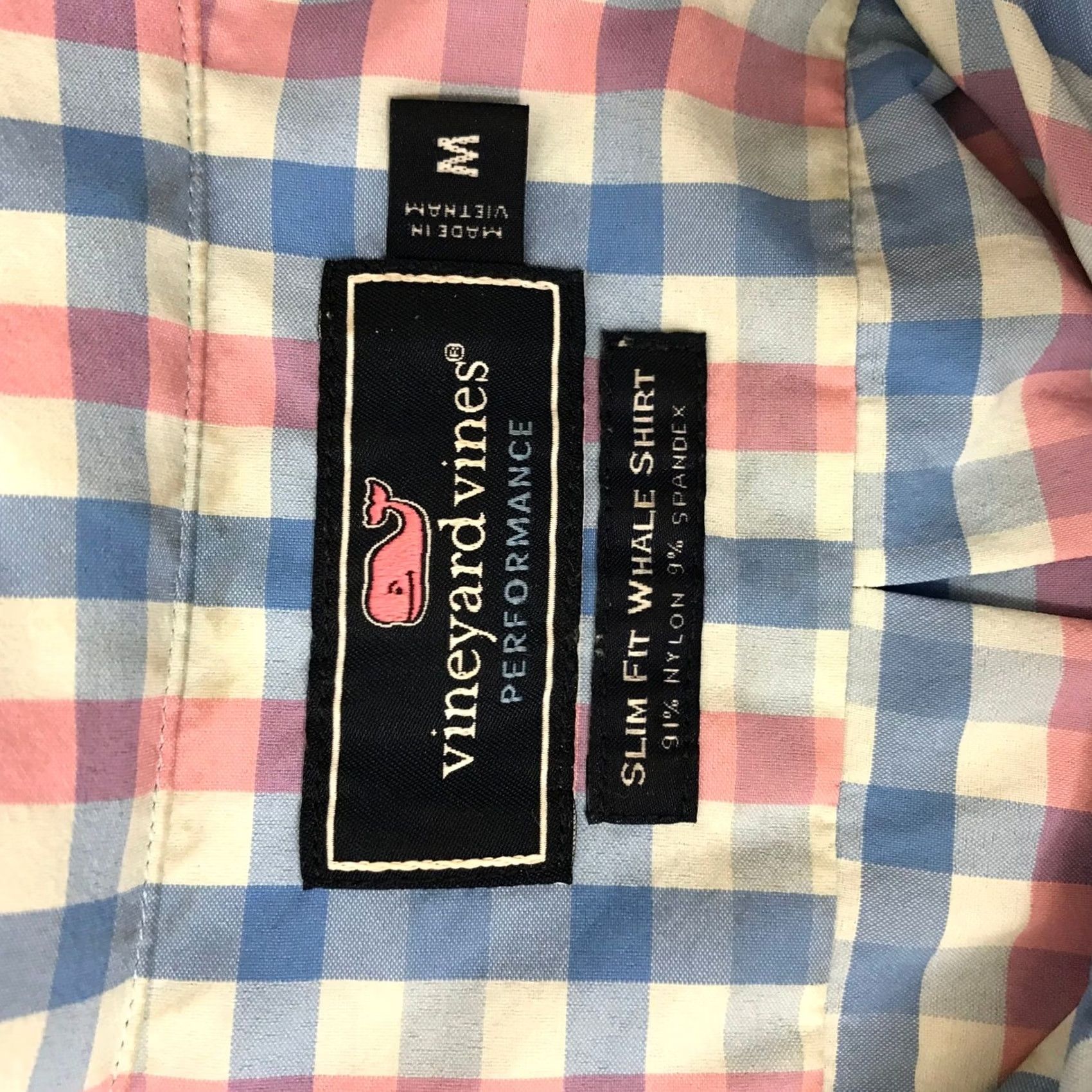 Vineyard Vines Vineyard Vines Slim Fit Whale Shirt Men's M Gingham Check Button Down Blue Size US M / EU 48-50 / 2 - 7 Thumbnail