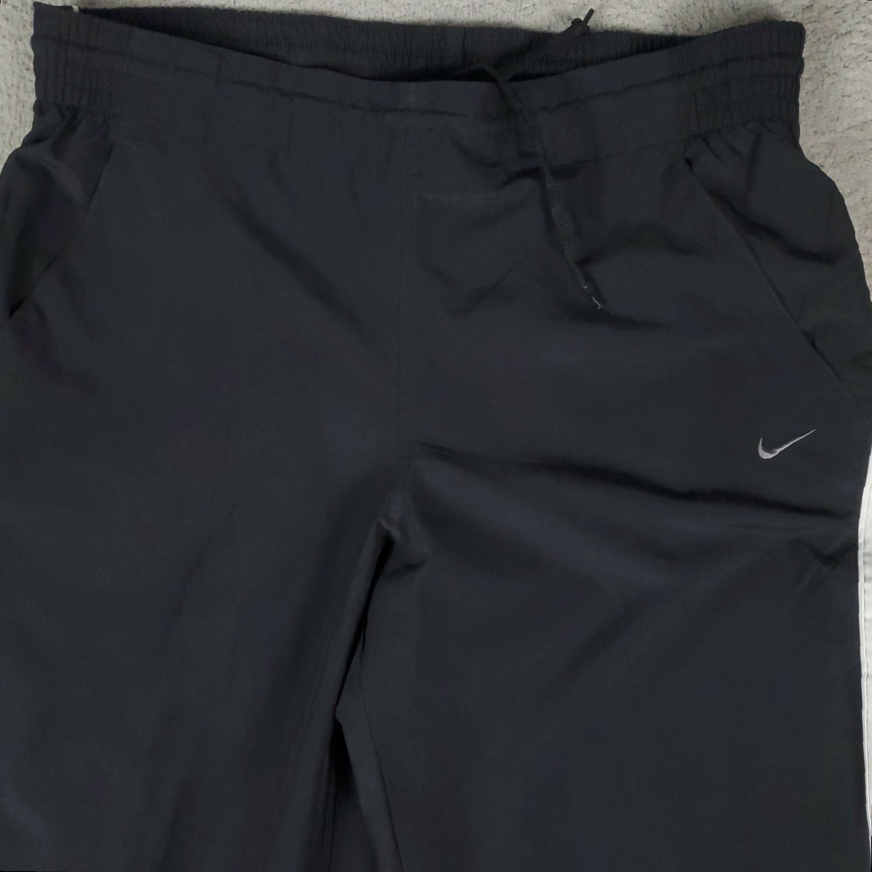 Nike Nike Pants Mens Large Black Baggy Ankle Zip Track Sweatpants Windbreaker Size US 33 - 2 Thumbnail