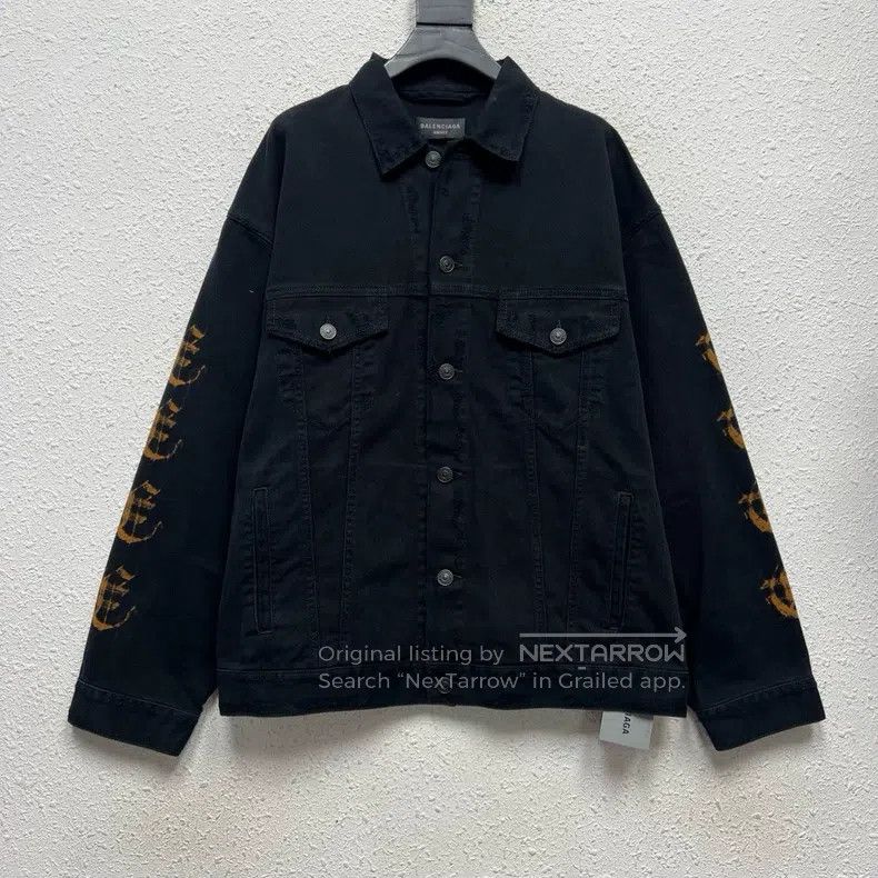 Balenciaga Balenciaga Buddhist Scripture Destroyed Denim Jacket Size US M / EU 48-50 / 2 - 1 Thumbnail