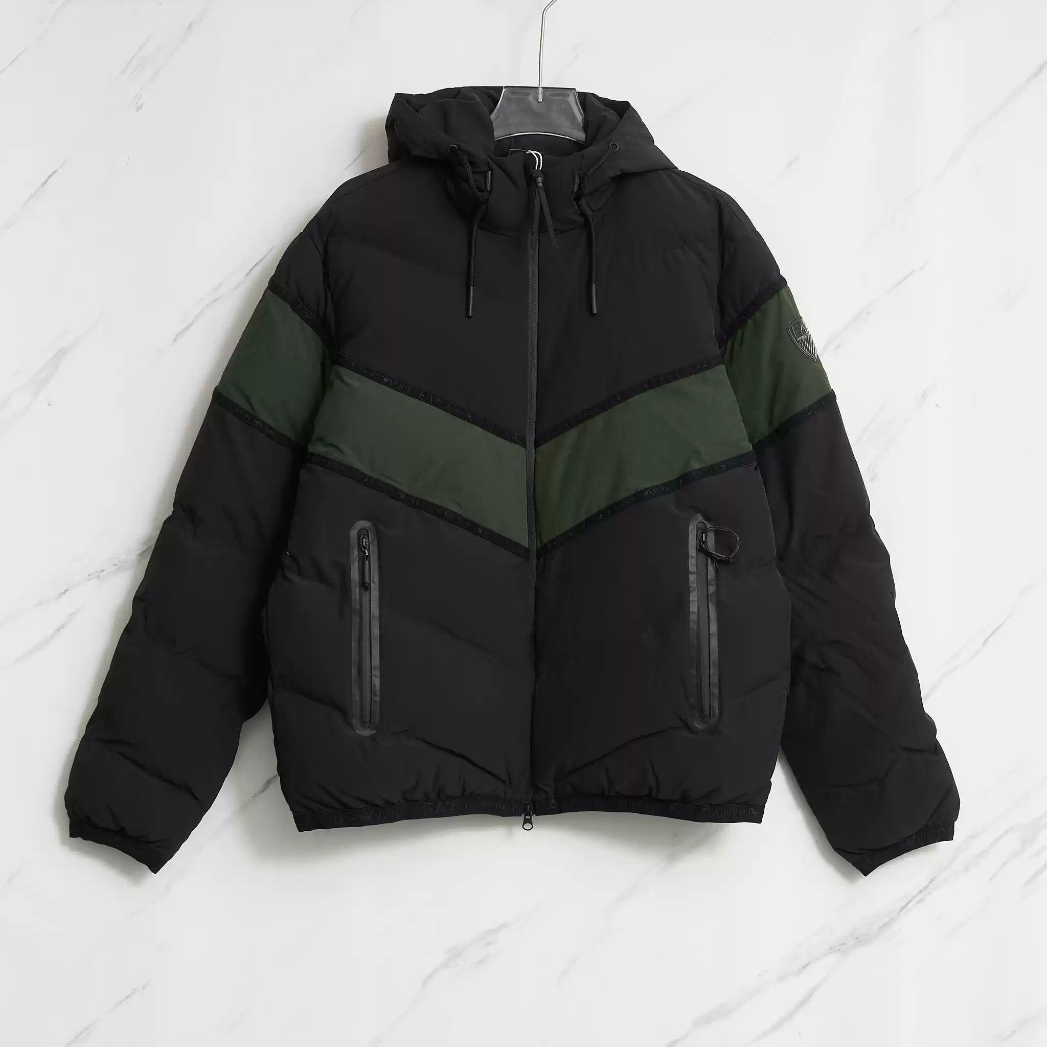 Emporio Armani EA7 Men's Colorblock Hooded Cotton Jacket Size US M / EU 48-50 / 2 - 1 Thumbnail