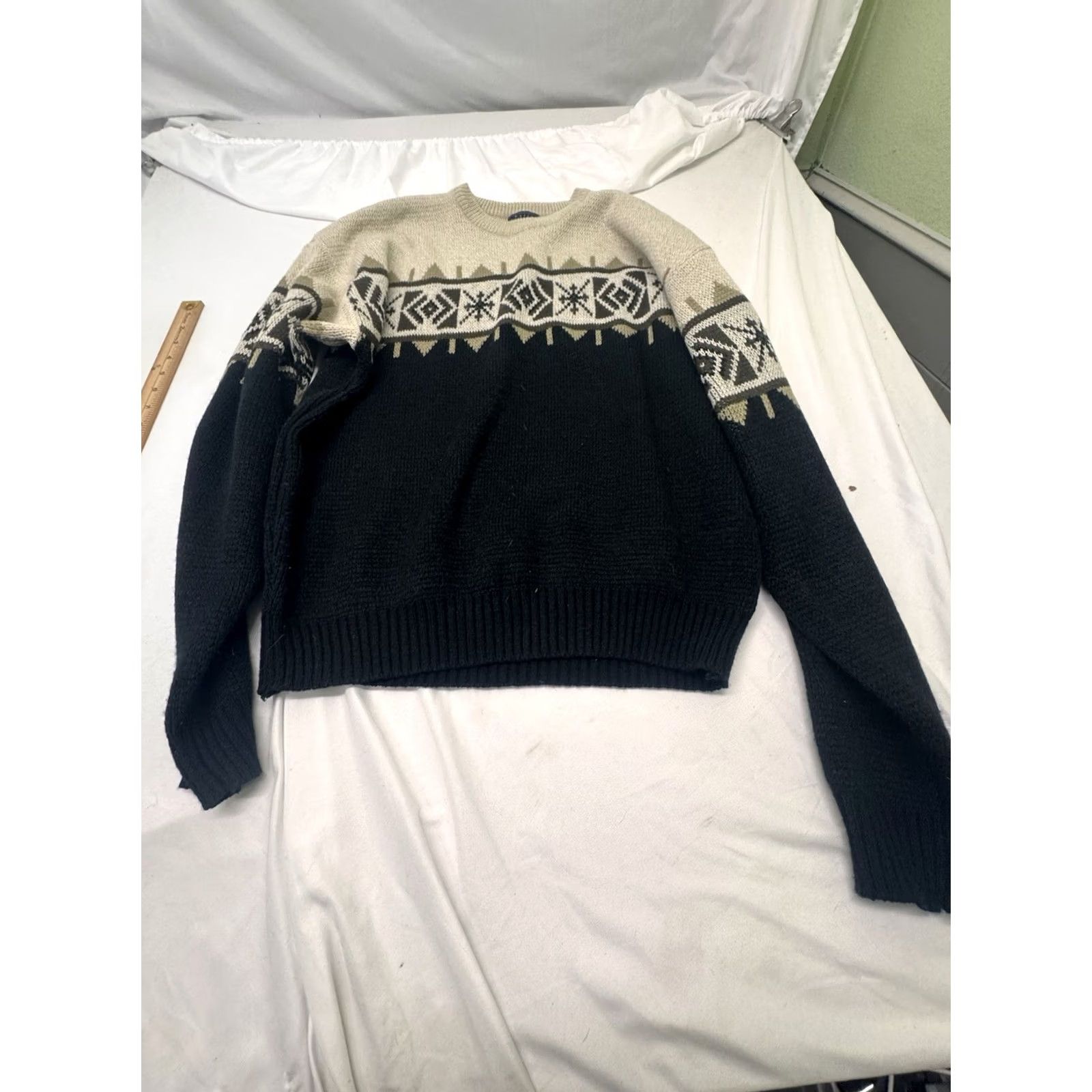 Basic Editions VINTAGE Basic Editions Nordic Fair Isle Snowflake Sweater Mens L Blue 90s Grandpa Size US L / EU 52-54 / 3 - 3 Thumbnail