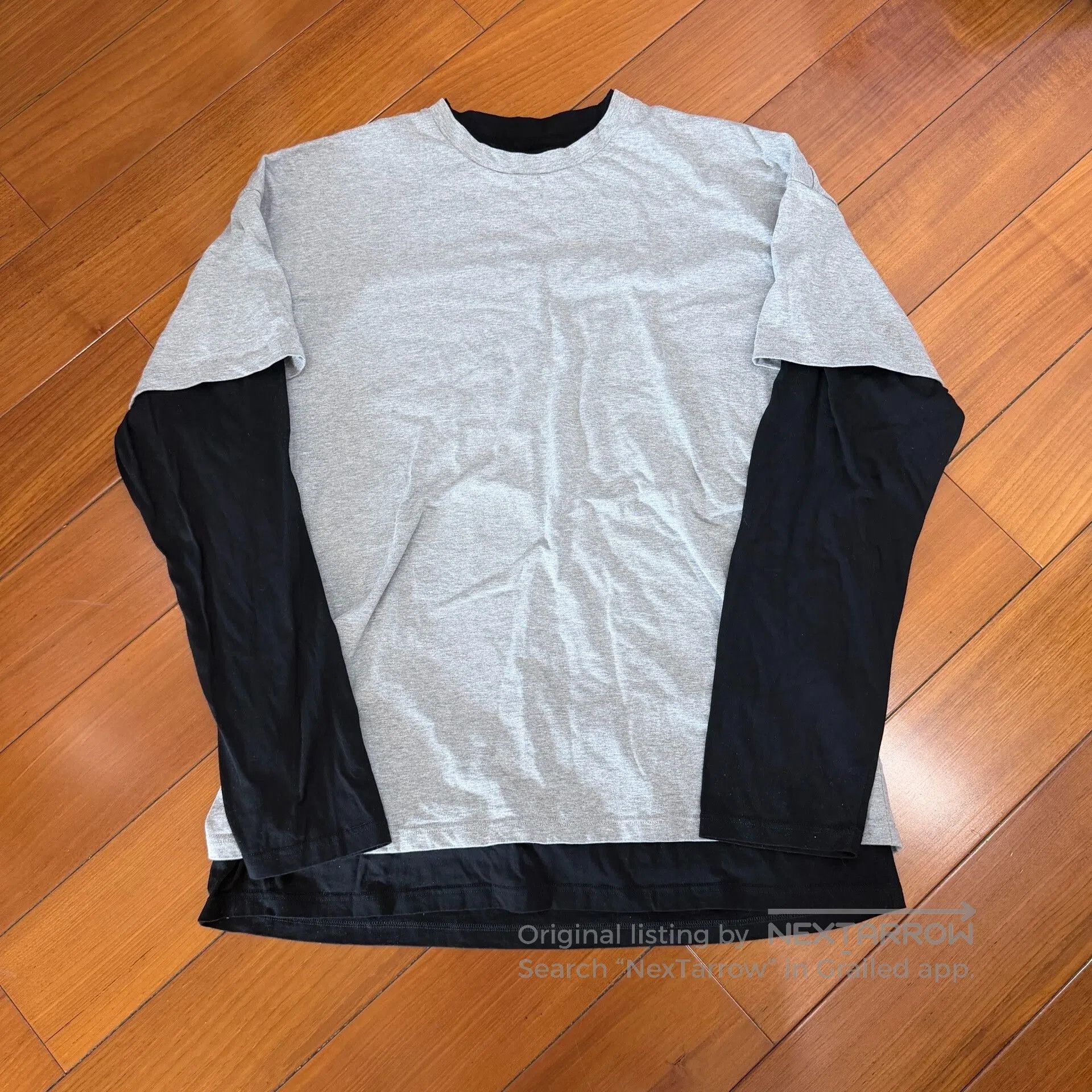 Jil Sander Jilsander Black Gray Layered Long Sleeve. Size US S / EU 44-46 / 1 - 2 Thumbnail