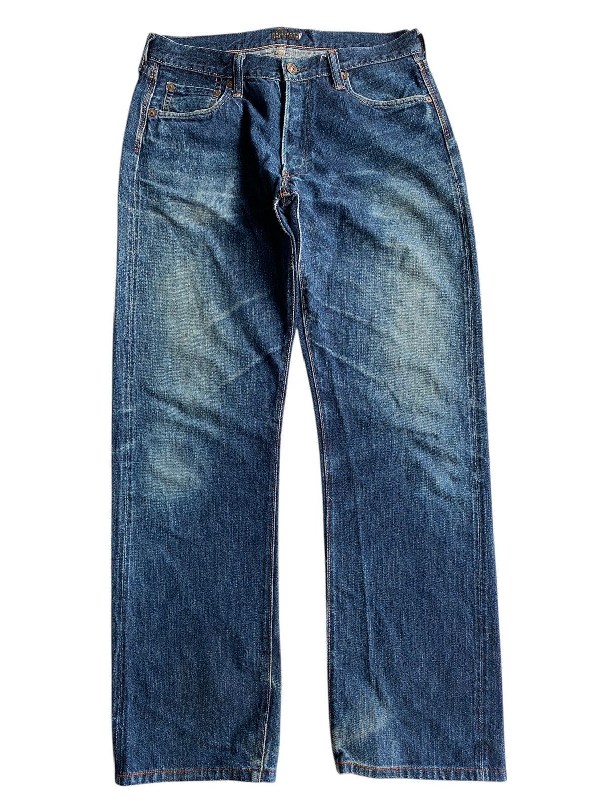 Full Count & Co. FULL COUNT SELVEDGE BUTTON FLY FADED DISTRESSED DENIM Size US 31 - 1 Thumbnail