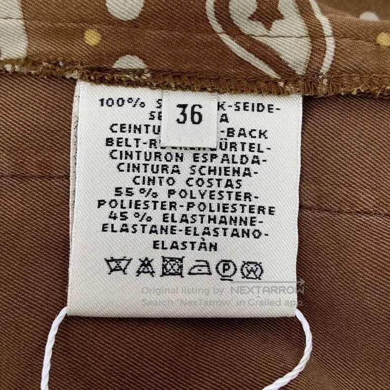 Hermes Hermes Brown Silk Polka Dot Printed Pleated Skirt Size 24" / US 00 / IT 34 - 7 Thumbnail
