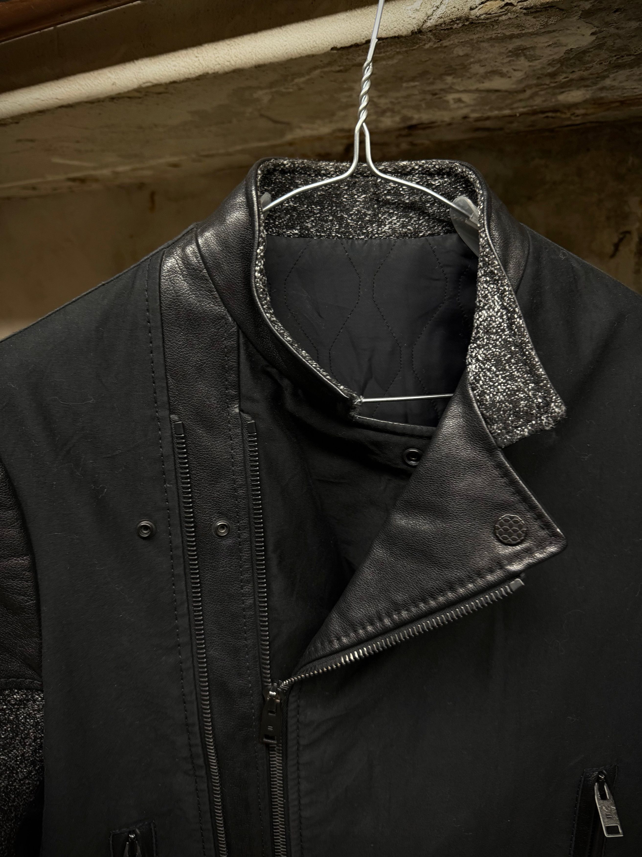 Balenciaga BALENCIAGA Buffalo Leather Hybrid Rider Jacket Size US XXS / EU 40 - 2 Thumbnail