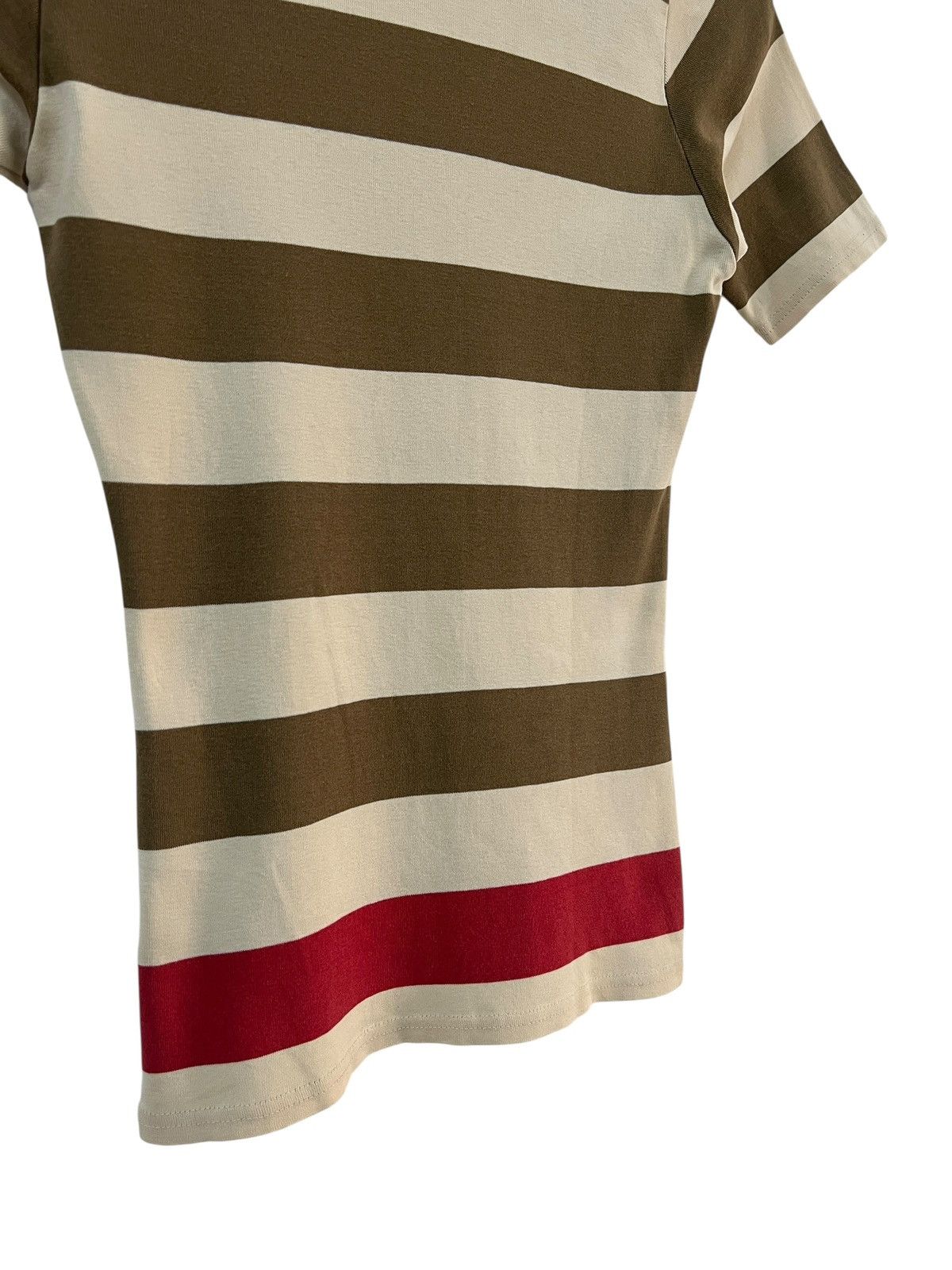 Hysteric Glamour 1990s HG ‘I ❤️ Hysteric” Stripes Wide Neck Polo Shirt Size XS / US 0-2 / IT 36-38 - 9 Thumbnail
