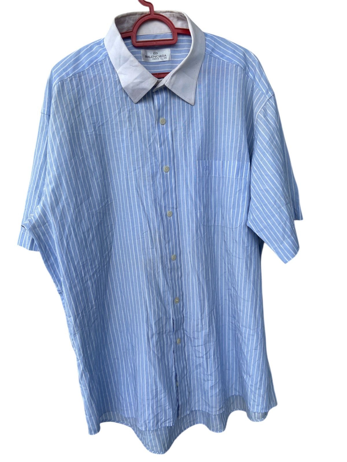 Japanese Brand AUTHENTIC Balenciaga stripe white/blue Size US XL / EU 56 / 4 - 3 Thumbnail