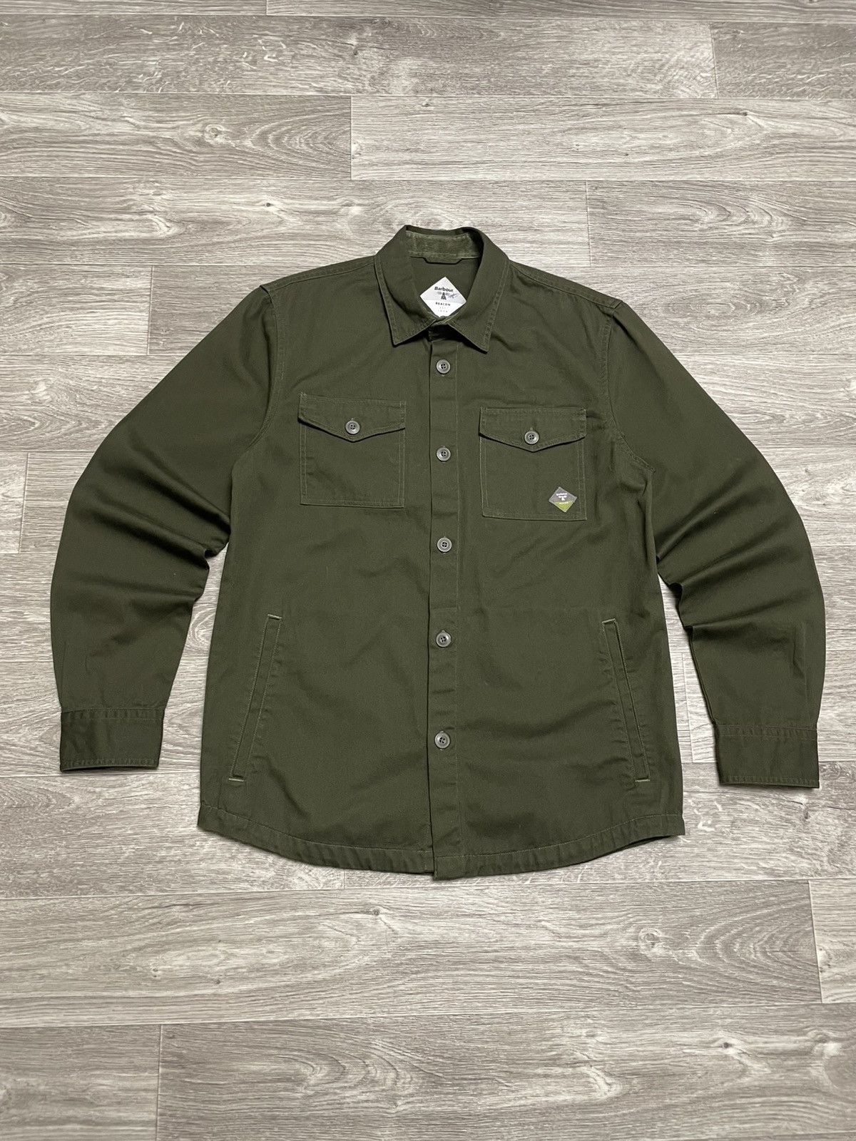 Barbour BARBOUR Beacon Forest Green Twill Overshirt Jacket Size US M / EU 48-50 / 2 - 1 Thumbnail