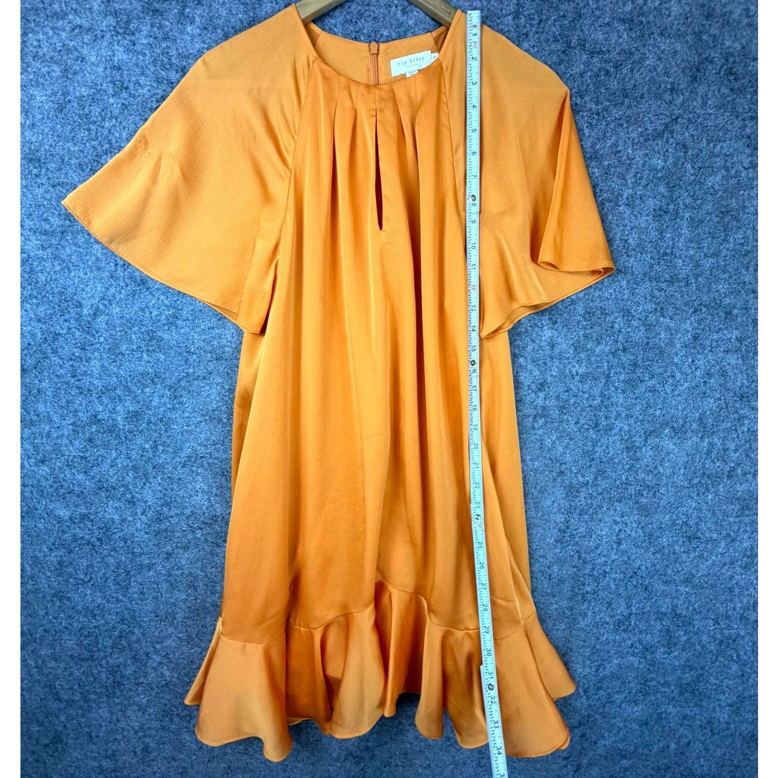 Ted Baker Ted Baker Elsieee Mini Dress Womens 3 Orange Flowy Boho Size XS / US 0-2 / IT 36-38 - 4 Thumbnail