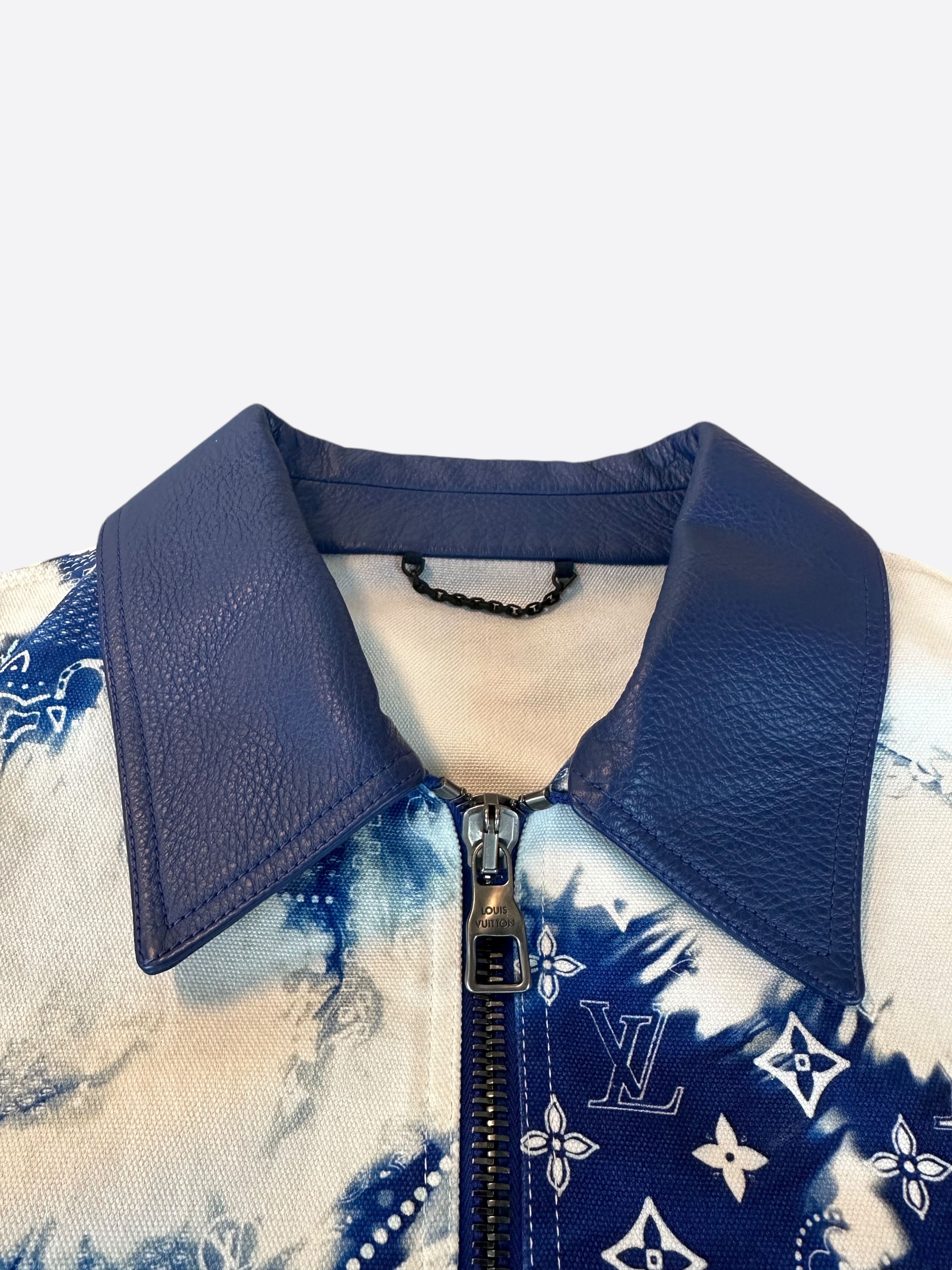 Louis Vuitton Louis Vuitton Blue Bandana Mixed Leather Jacket Size US XXL / EU 58 / 5 - 3 Thumbnail