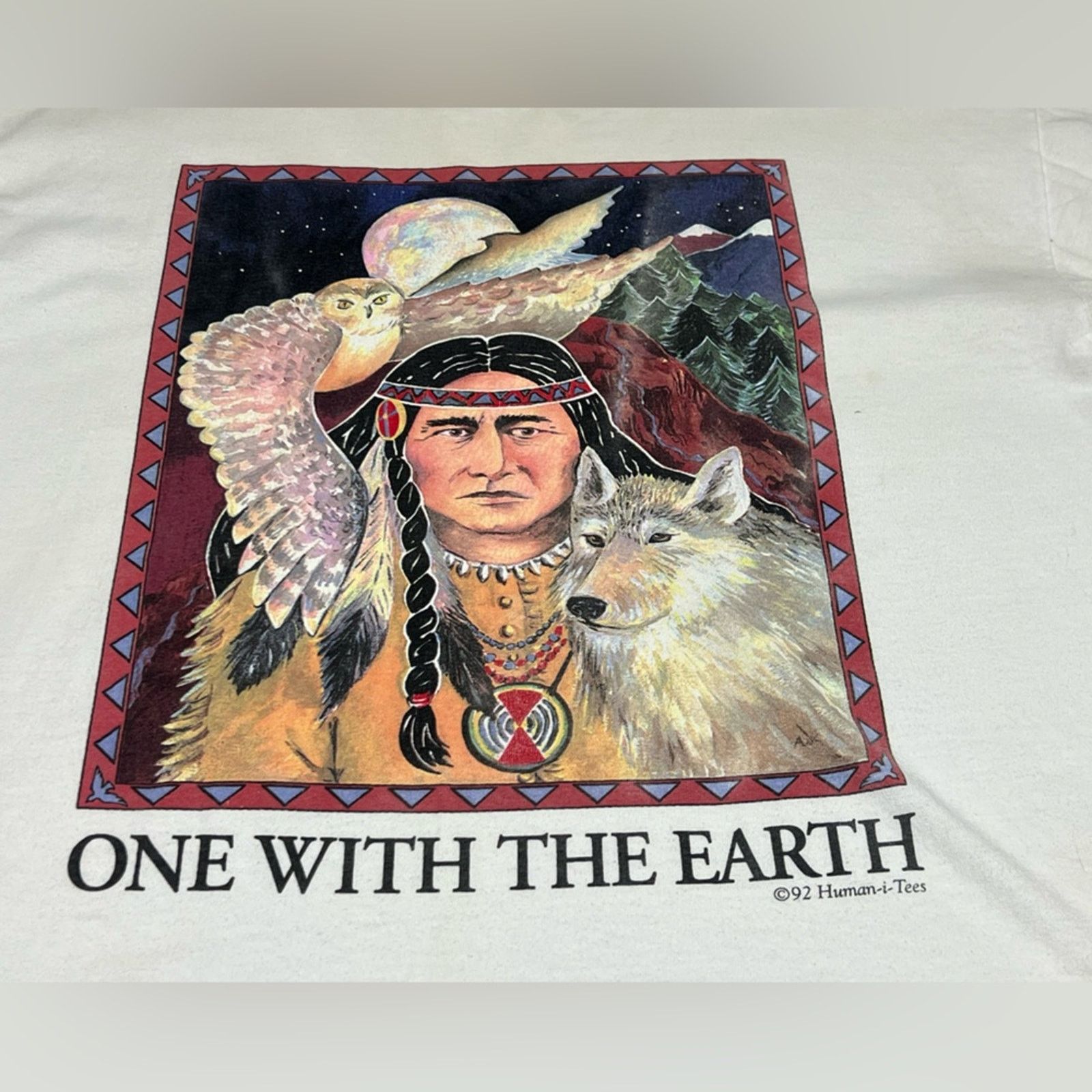 Other Vintage 90s Human-i-Tees Nature Indian Protect One Earth Size US XL / EU 56 / 4 - 2 Thumbnail