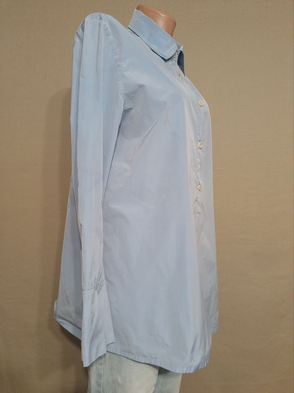 Designer Katharina Hovman Blue Metalic Blouse Shirt Size EU42 US12 Size XL / US 12-14 / IT 48-50 - 4 Thumbnail