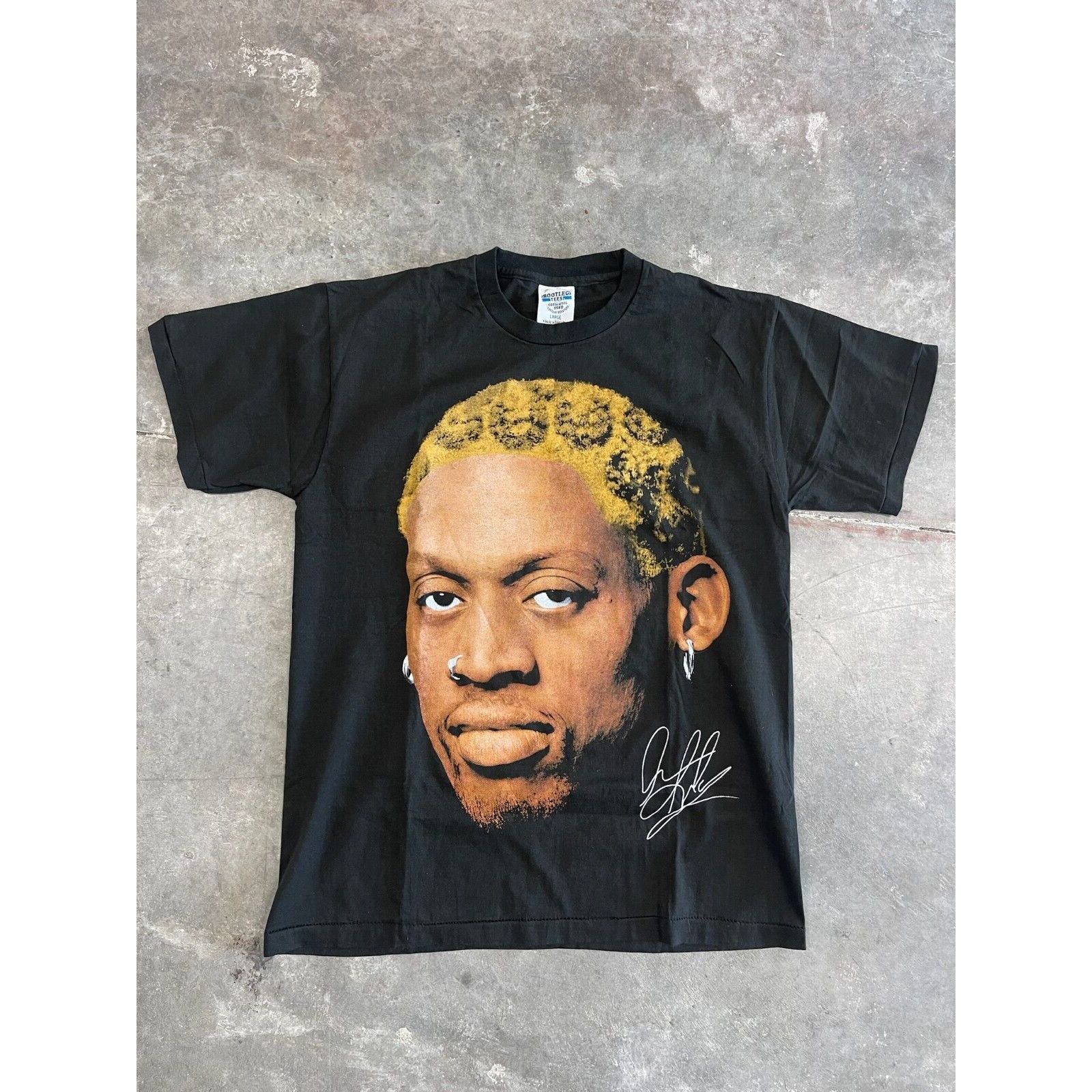 Other VTG BOOTLEG TEES DENNIS RODMAN SIGNATURE T-SHIRT 90S BLACK S Size US L / EU 52-54 / 3 - 1 Thumbnail