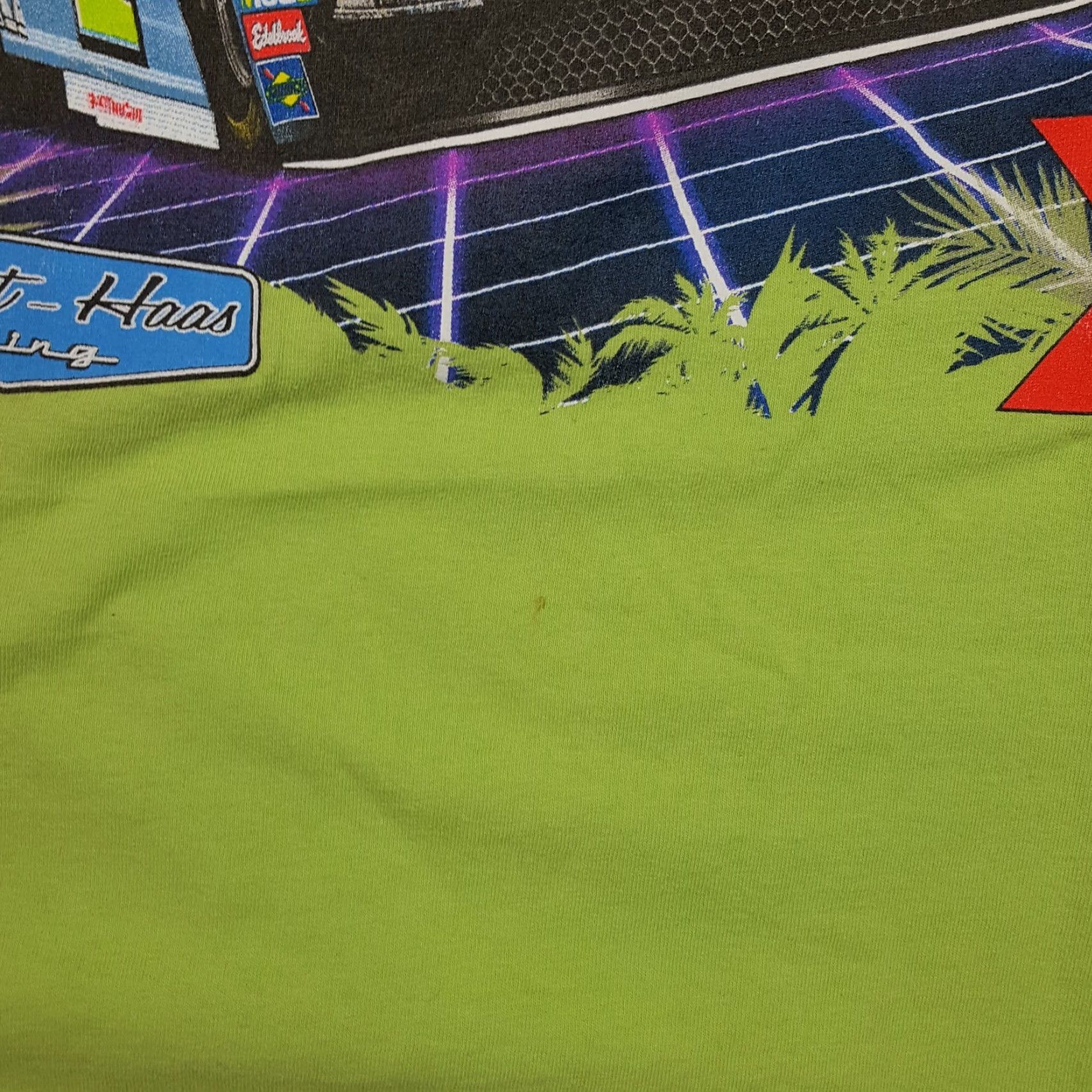 NASCAR VINTAGE Stewart-Haas Kevin Harvick #4 NASCAR Busch Racing Neon Green T-Shirt Adult XL Retro 90s Mens Size US XL / EU 56 / 4 - 3 Thumbnail