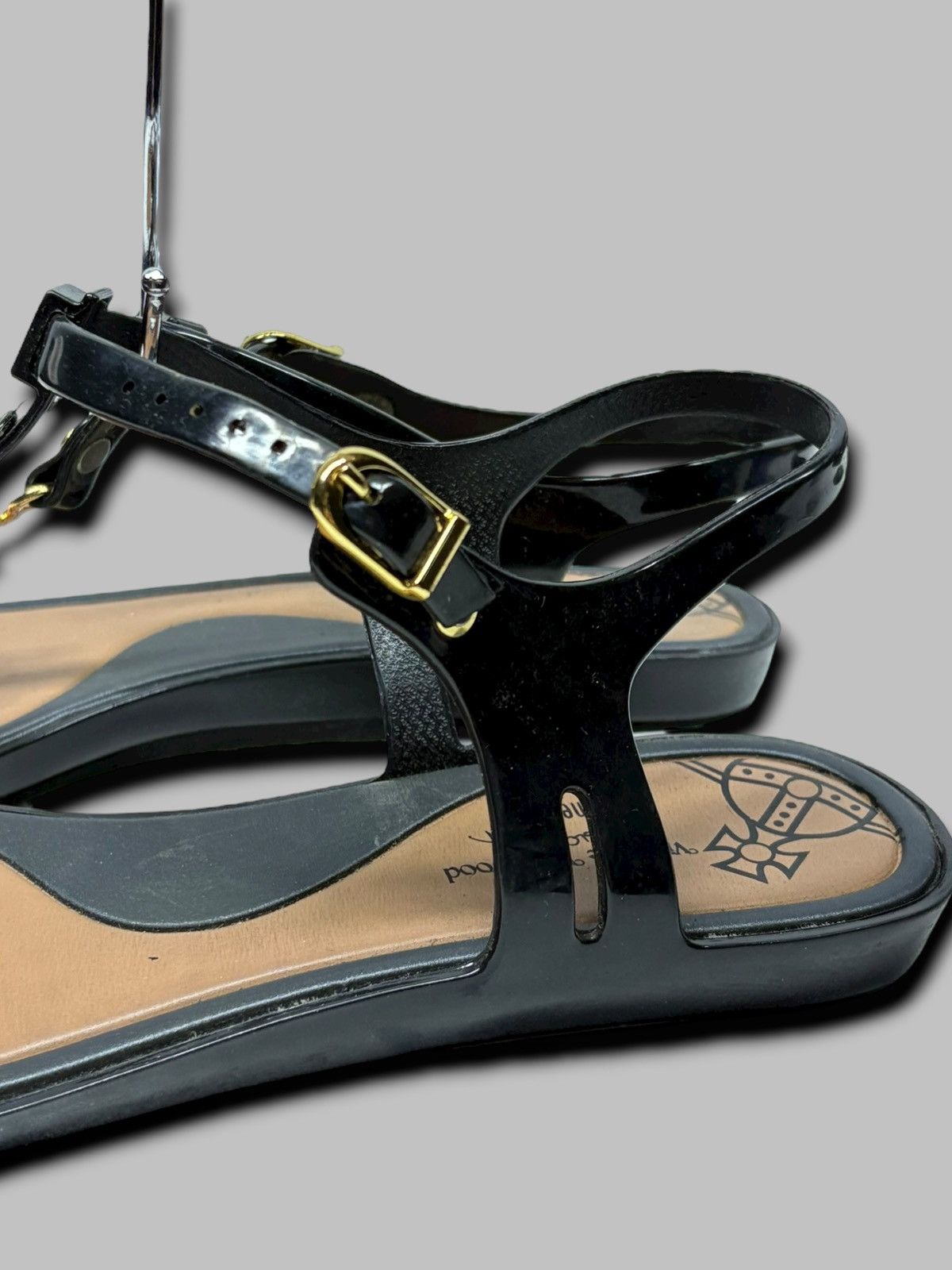 Vivienne Westwood Vivienne Westwood x Melissa Solar Orb Logo Black Sandals Size US 9 / IT 39 - 9 Thumbnail