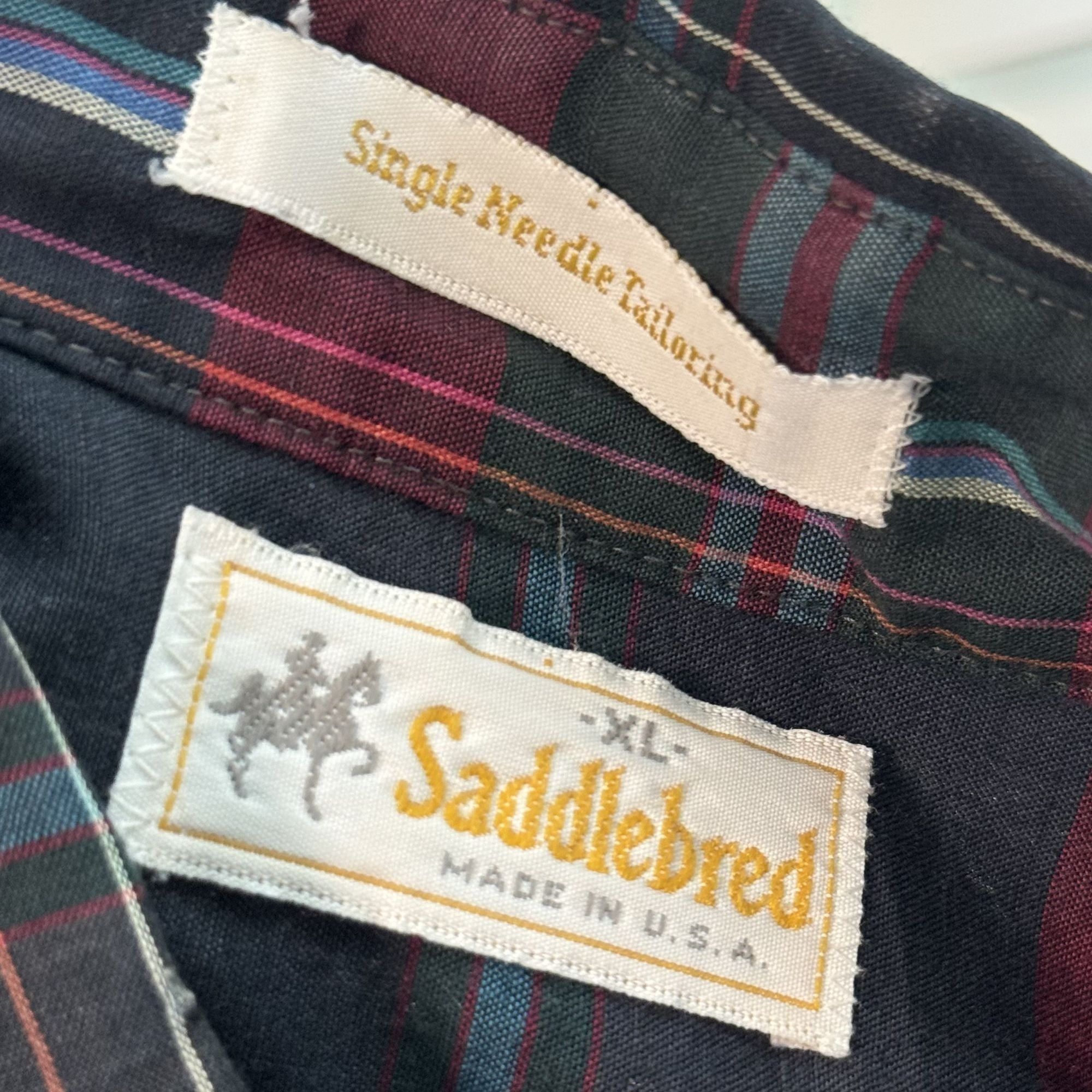 Saddlebred Saddlebred Men's Single Needle Tailoring Plaid Shirt XL Size US XL / EU 56 / 4 - 5 Thumbnail