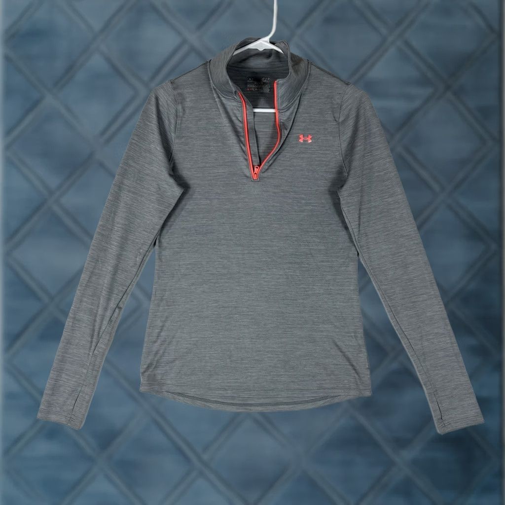 Under Armour Under Armour HeatGear 1/4 Zip Shirt Womens Small Long Sleeve Gray LS Semi-Fitted Size S / US 4 / IT 40 - 1 Thumbnail