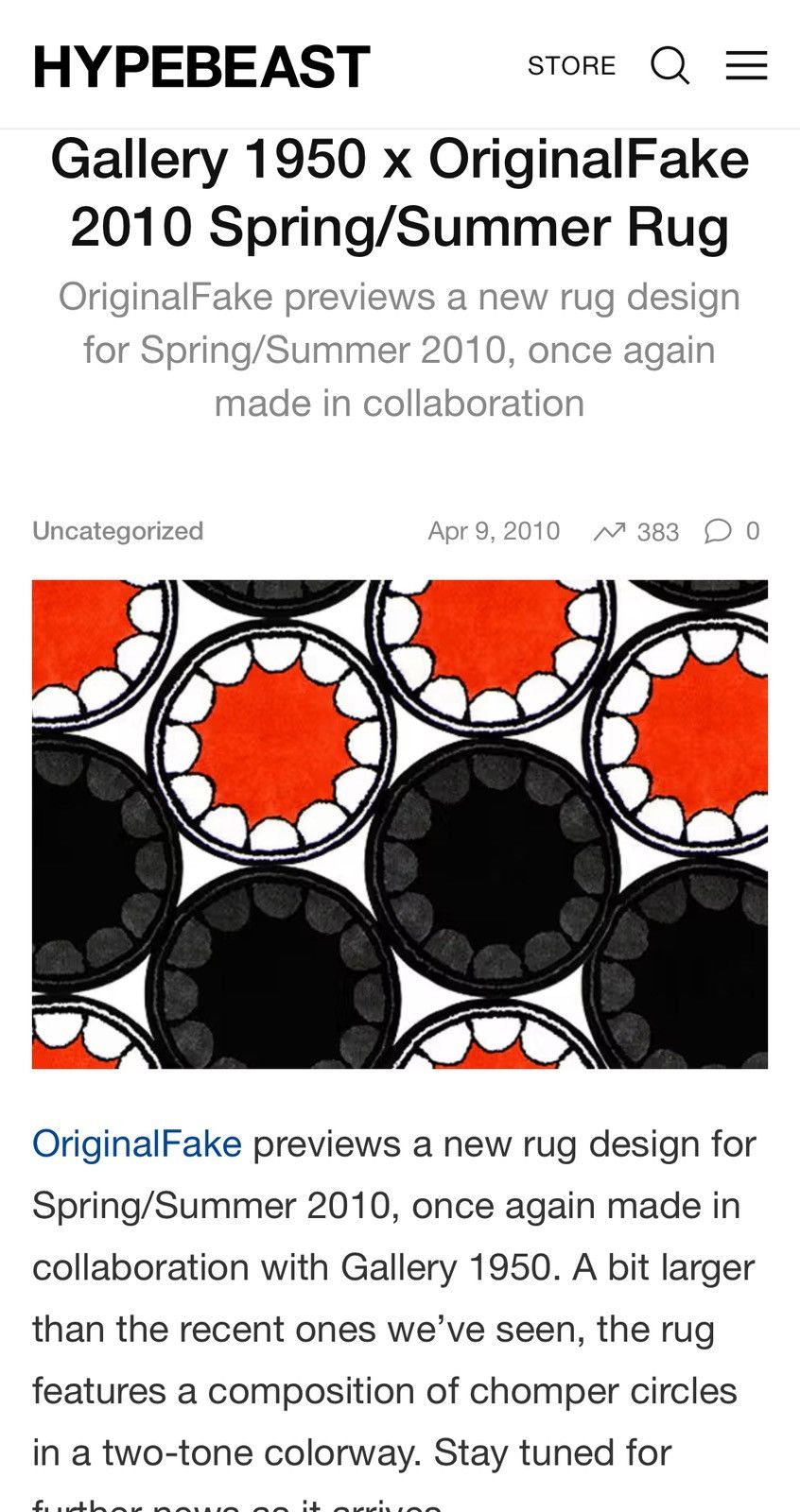 Original Fake Gallery1950 OriginalFake Kaws Chomper Rug Mat 2010 G1950 Size ONE SIZE - 8 Thumbnail