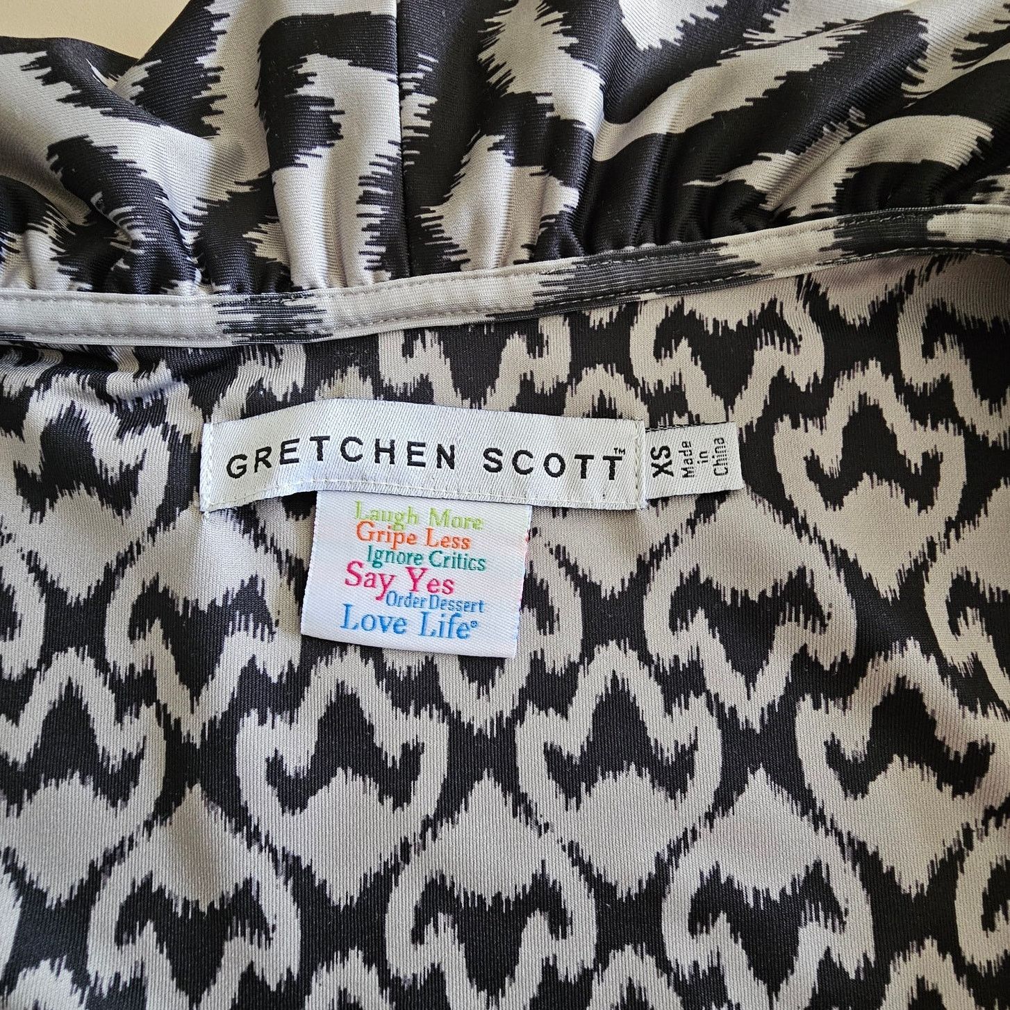 Gretchen Scott GRETCHEN SCOTT Ruffle Neck Casual Shift Arabesque Dress XS Size XS / US 0-2 / IT 36-38 - 10 Thumbnail