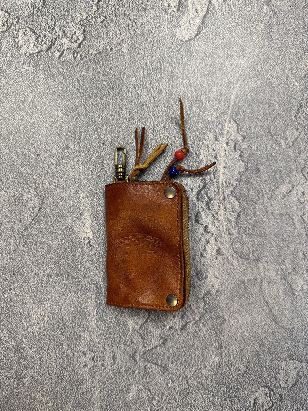 Double RL Leather Case Wallet Brown Card Holder
