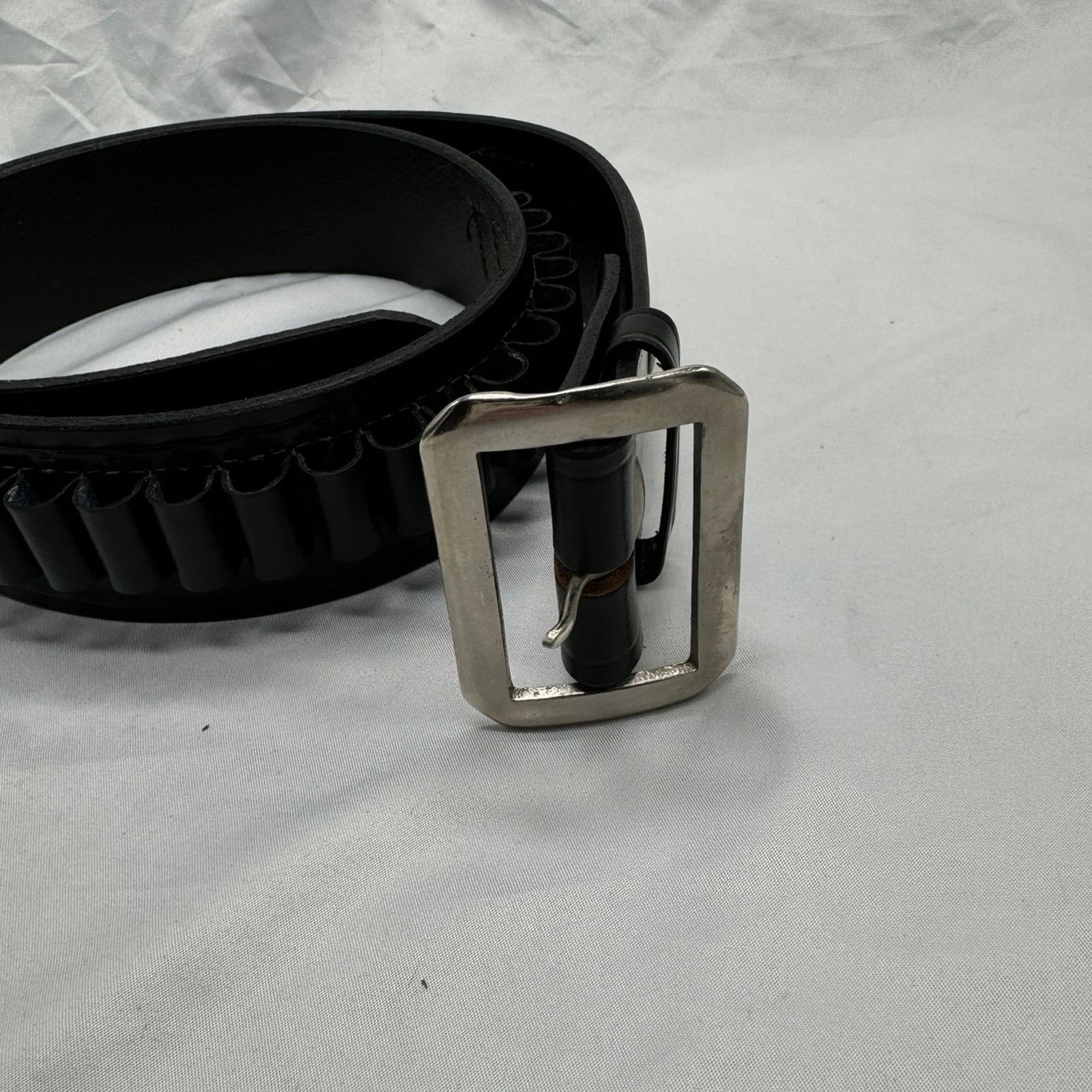 NBDN Nobrandedon NWOT! Thick leather bullet holder belt Size 44 - 3 Thumbnail