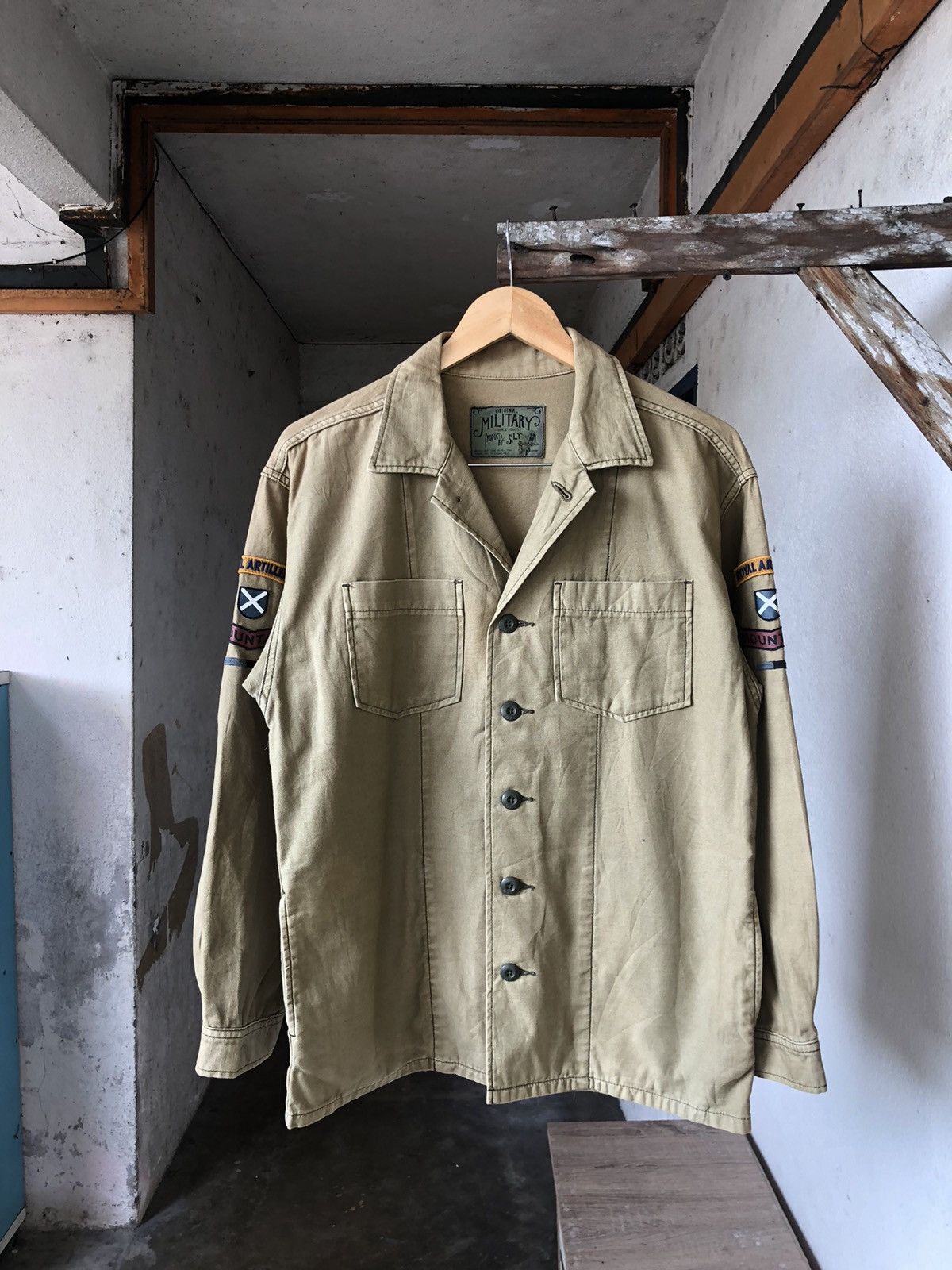 image of royal Artillery Mountain Military By Syl Army Shirt in Army Green, Men's (Size Medium)