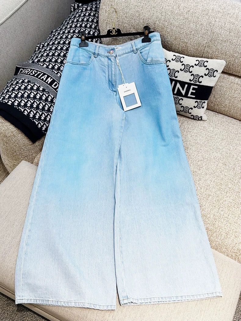 Chanel Chanel 24C blue gradient wide-leg jeans Size 26" / US 2 / IT 38 - 4 Thumbnail