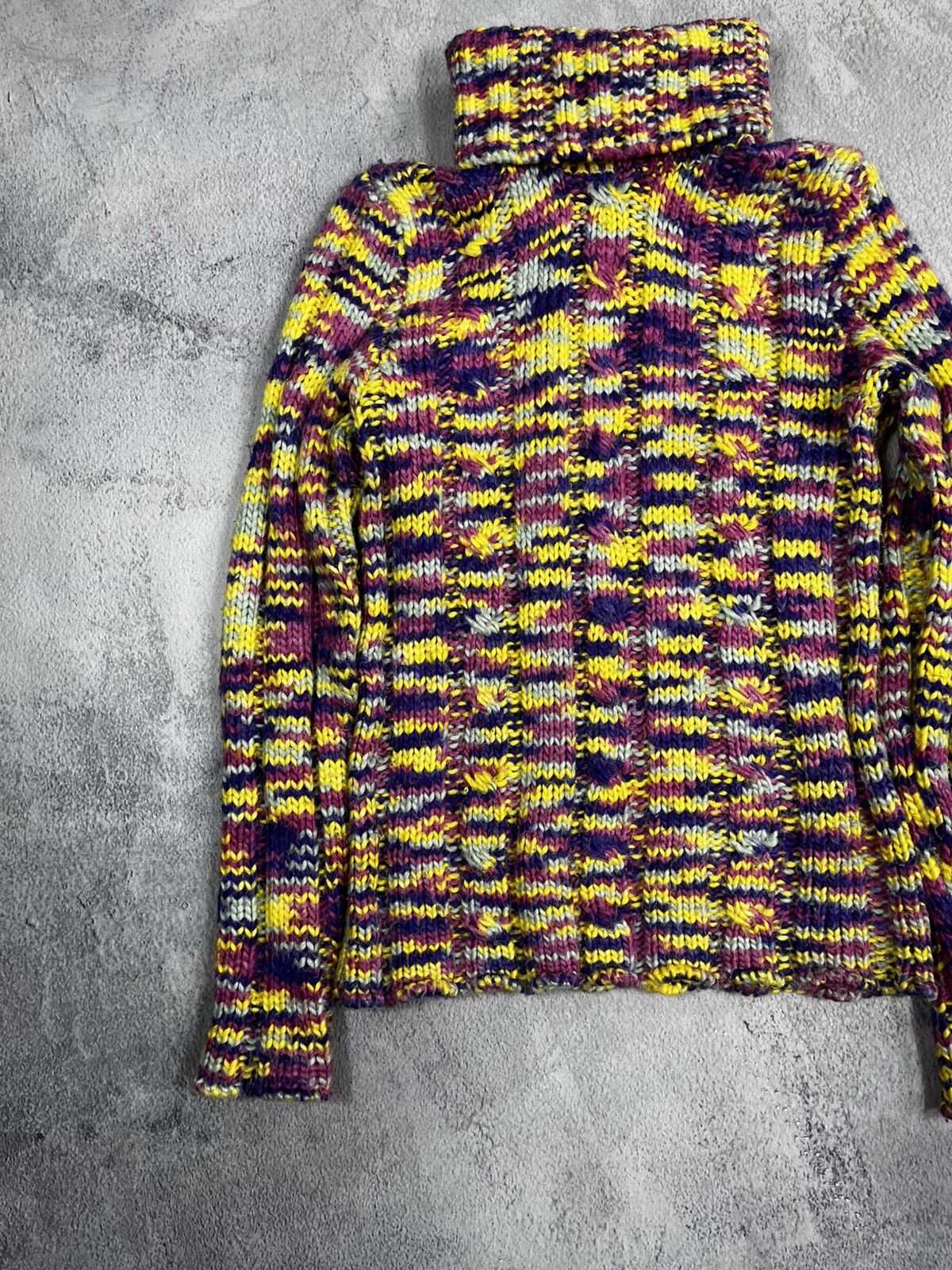 Vintage Vintage Y2K striped streetwear long turtleneck sweater M Size M / US 6-8 / IT 42-44 - 2 Thumbnail