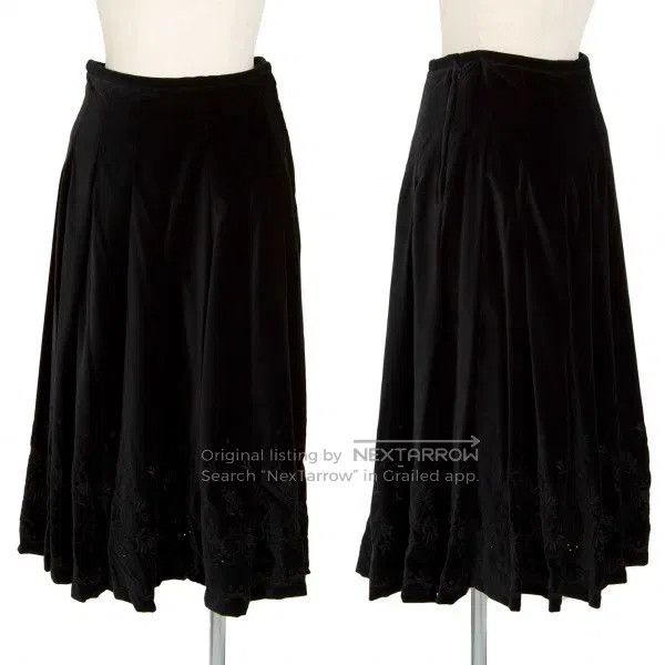 Comme des Garcons size M Black Retro Embroidered Floral De