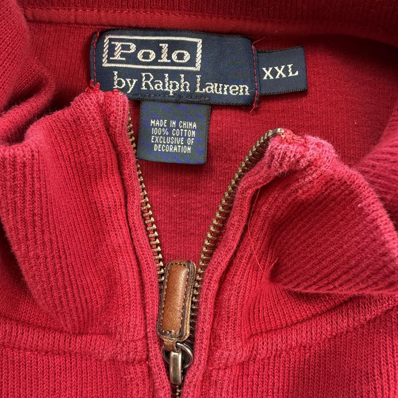 Polo Ralph Lauren Vintage Y2K Polo Ralph Lauren Red Quarter Zip Sweater XXL Size US XXL / EU 58 / 5 - 4 Thumbnail