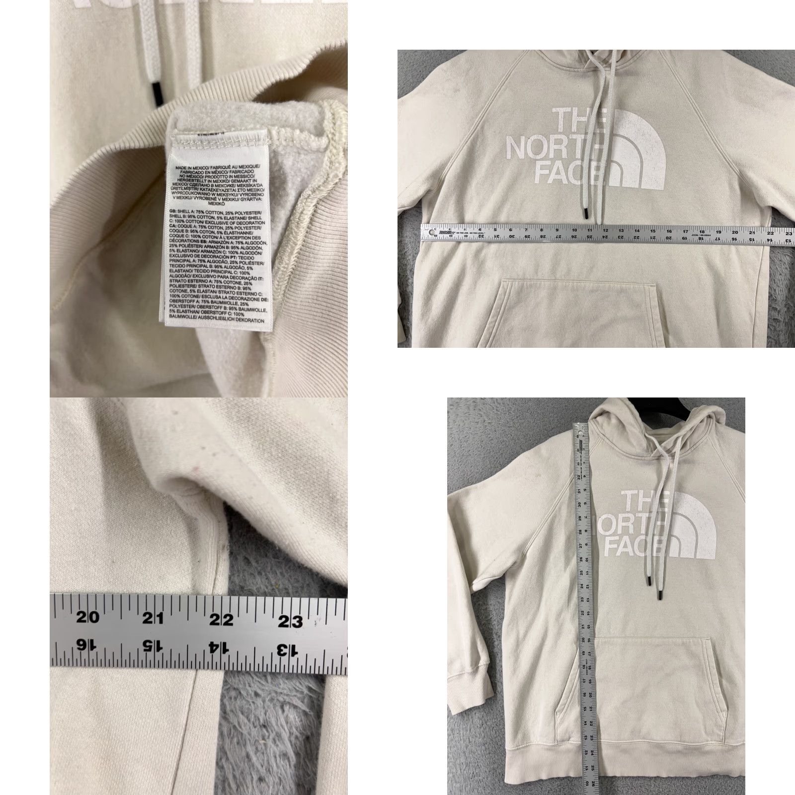 The North Face The North Face Be IG Beige Pullover Hoodie Womens Large Cotton Blend Pocket Sweatshirt Shirt Size L / US 10 / IT 46 - 8 Thumbnail