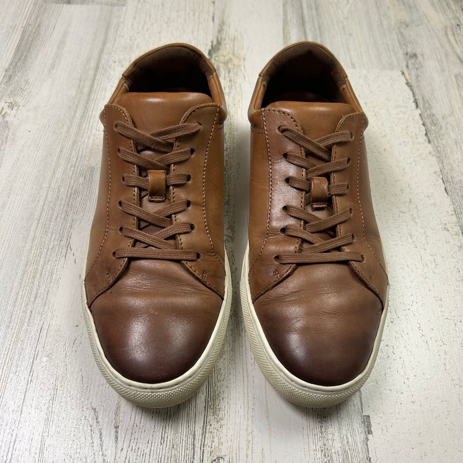 Other Dunross & Sons Brown Leather Sneakers 141242 Harvey Shoes Size US 8 / EU 41 - 2 Thumbnail