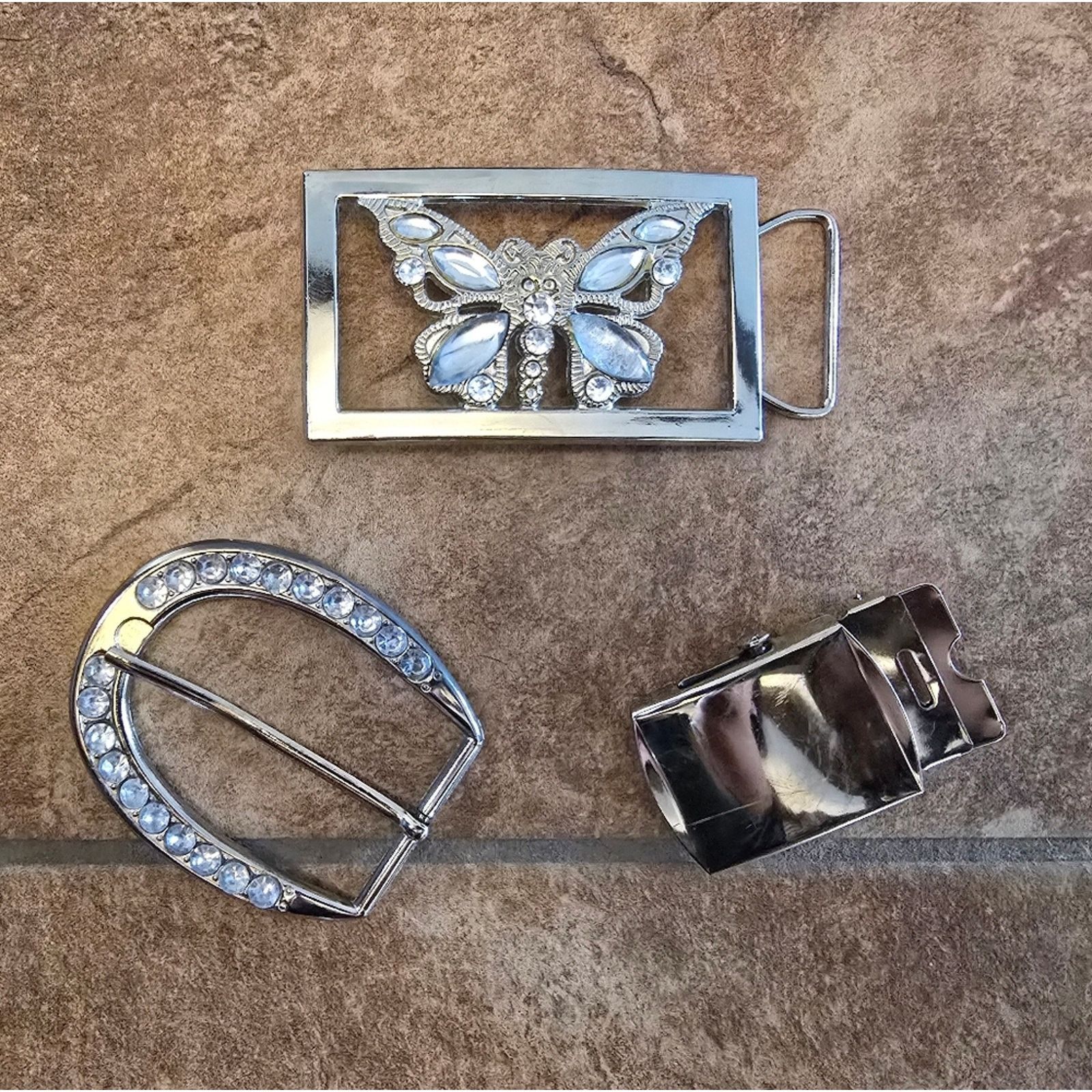 Other Silver Diamond Belt Buckle 3 Bundle Size ONE SIZE - 3 Thumbnail