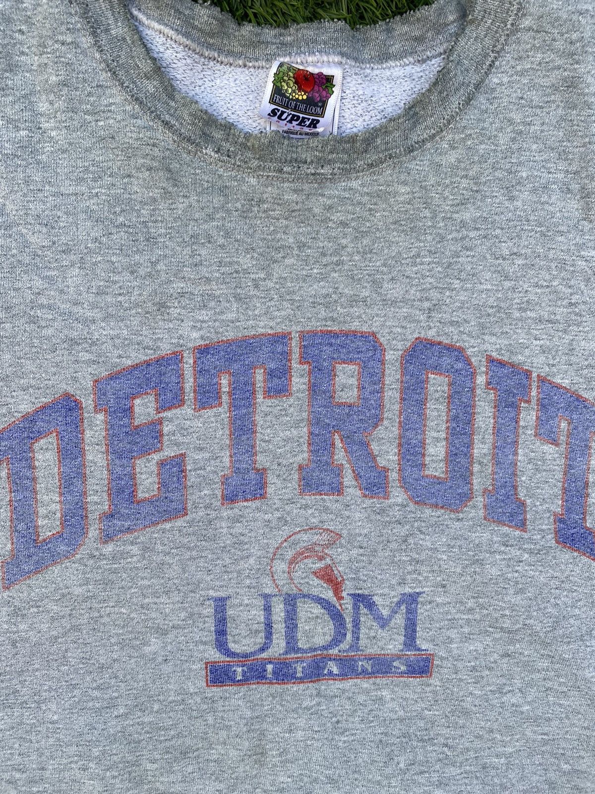 Vintage VTG 90s GREY DETROIT SPELLED OUT JERSEY Size US L / EU 52-54 / 3 - 2 Thumbnail
